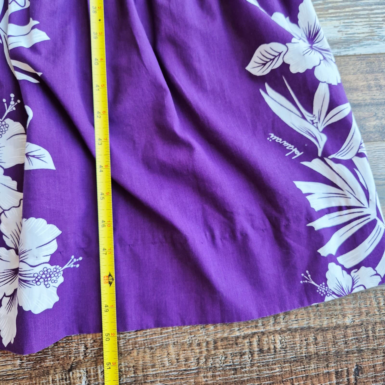 Royal Creations Hawaiian Floral MuuMuu Midi Dress Tiered Purple White Women's S - Thumbnail 13