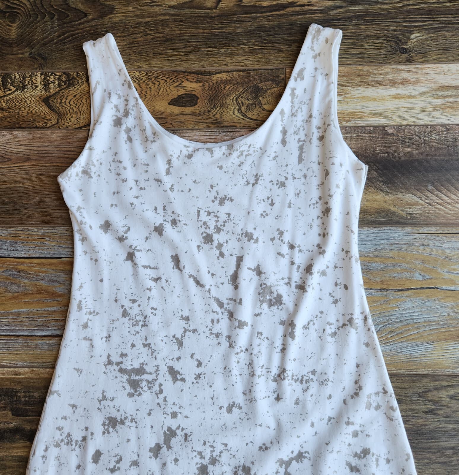 Matthildur Icelandic Design Midi Tank-Dress Fully-Lined Scoopneck White Grey L - Thumbnail 3