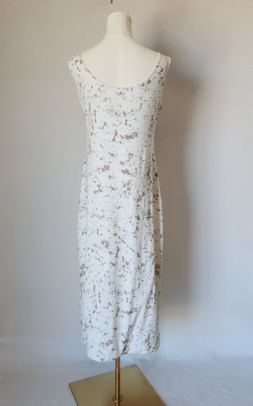 Matthildur Icelandic Design Midi Tank-Dress Fully-Lined Scoopneck White Grey L - Thumbnail 7