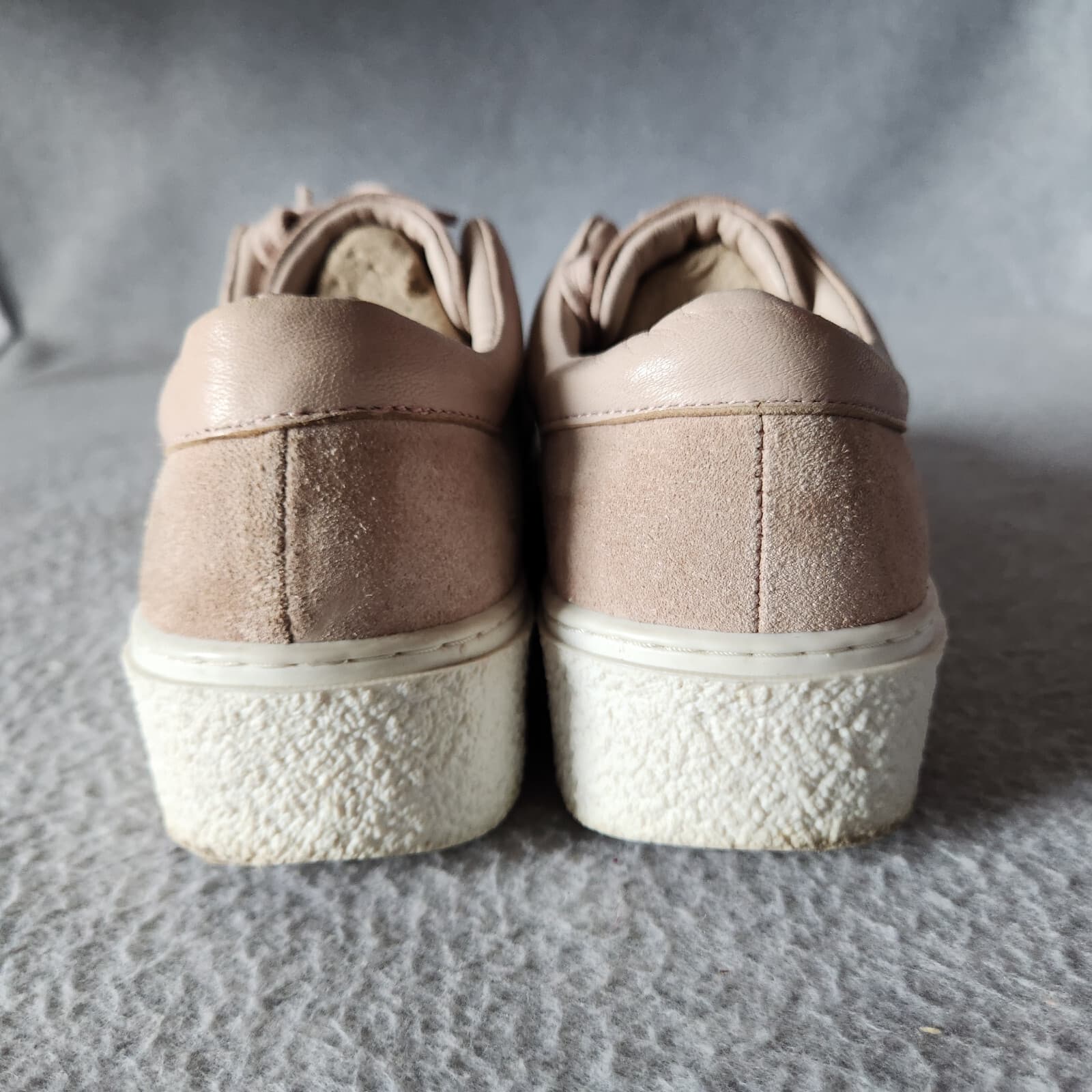 SEY by Seychelles Leather Suede Platform Sneaker Lace Up Beige Women's US7.5 - Thumbnail 7