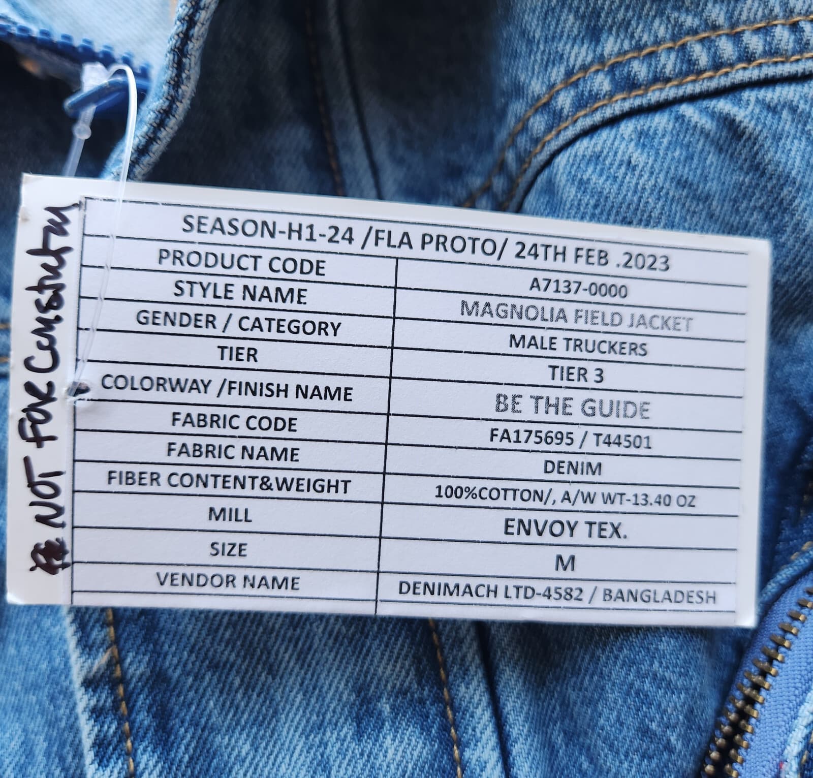 NWT Levi's "Not For Resale" Magnolia Field Trucker Denim Jacket Zip Snap Men's M - Thumbnail 12