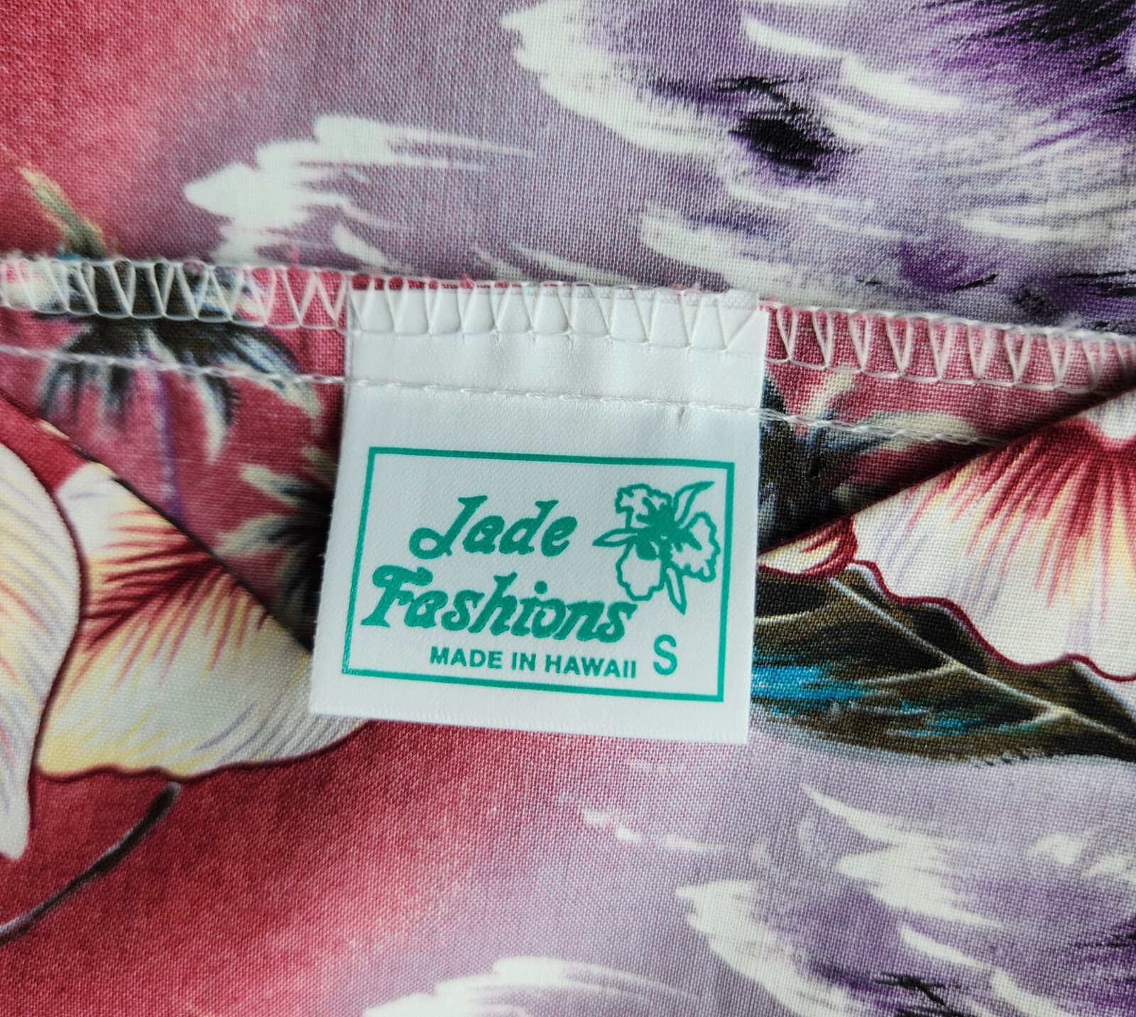 Jade Fashions Tropical Beach Hawaii MuuMuu Tiered Midi Dress Lap-Over Sleeve S - Thumbnail 11