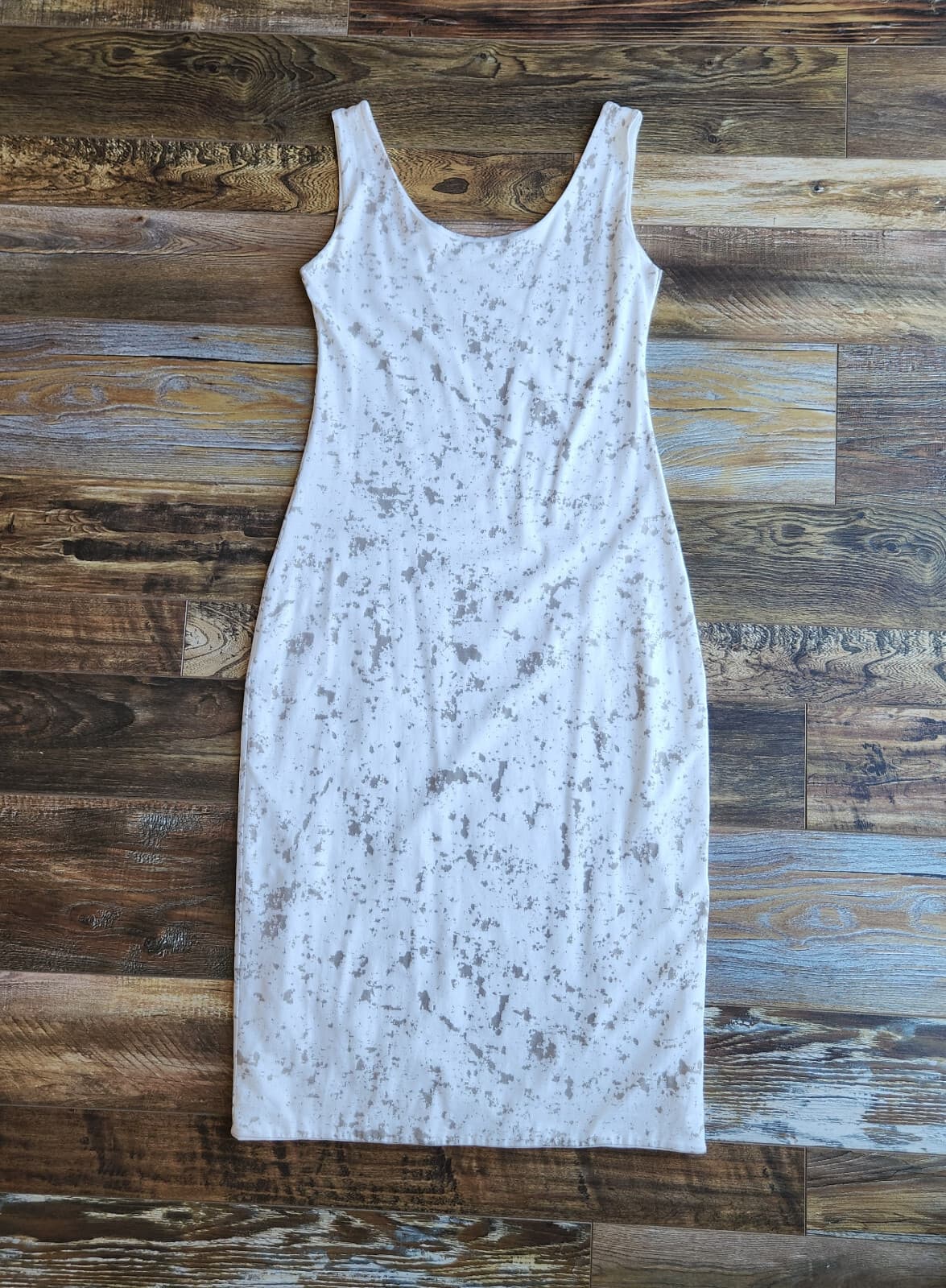 Matthildur Icelandic Design Midi Tank-Dress Fully-Lined Scoopneck White Grey L