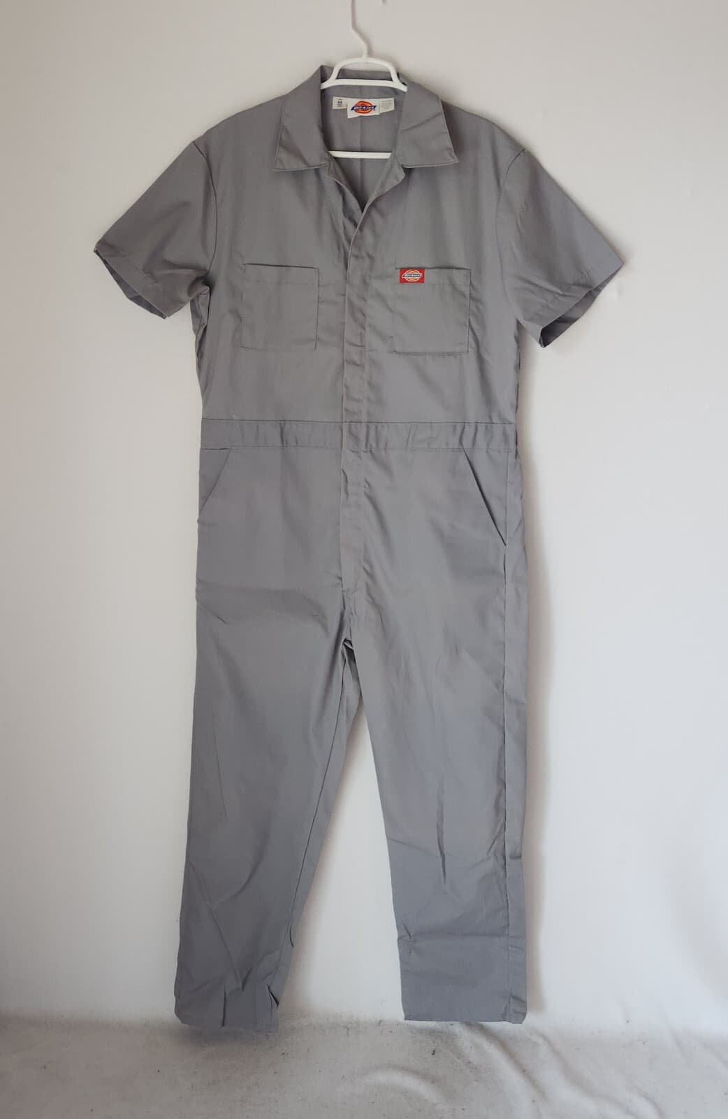 NWoT Dickies Poplin Short Sleeve Work Coveral Elastic Waist Zip Gray Chest 44
