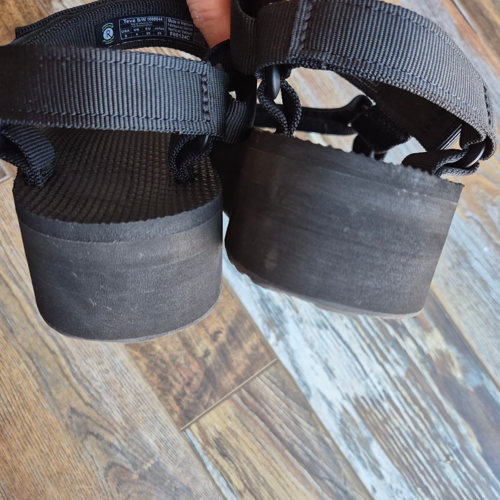 NWoB Teva Flatform 4.5 cm. Universal Sport Sandals Hook&Loop Black Women's US8 - Thumbnail 11