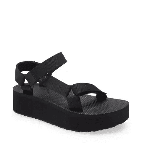 NWoB Teva Flatform 4.5 cm. Universal Sport Sandals Hook&Loop Black Women's US8