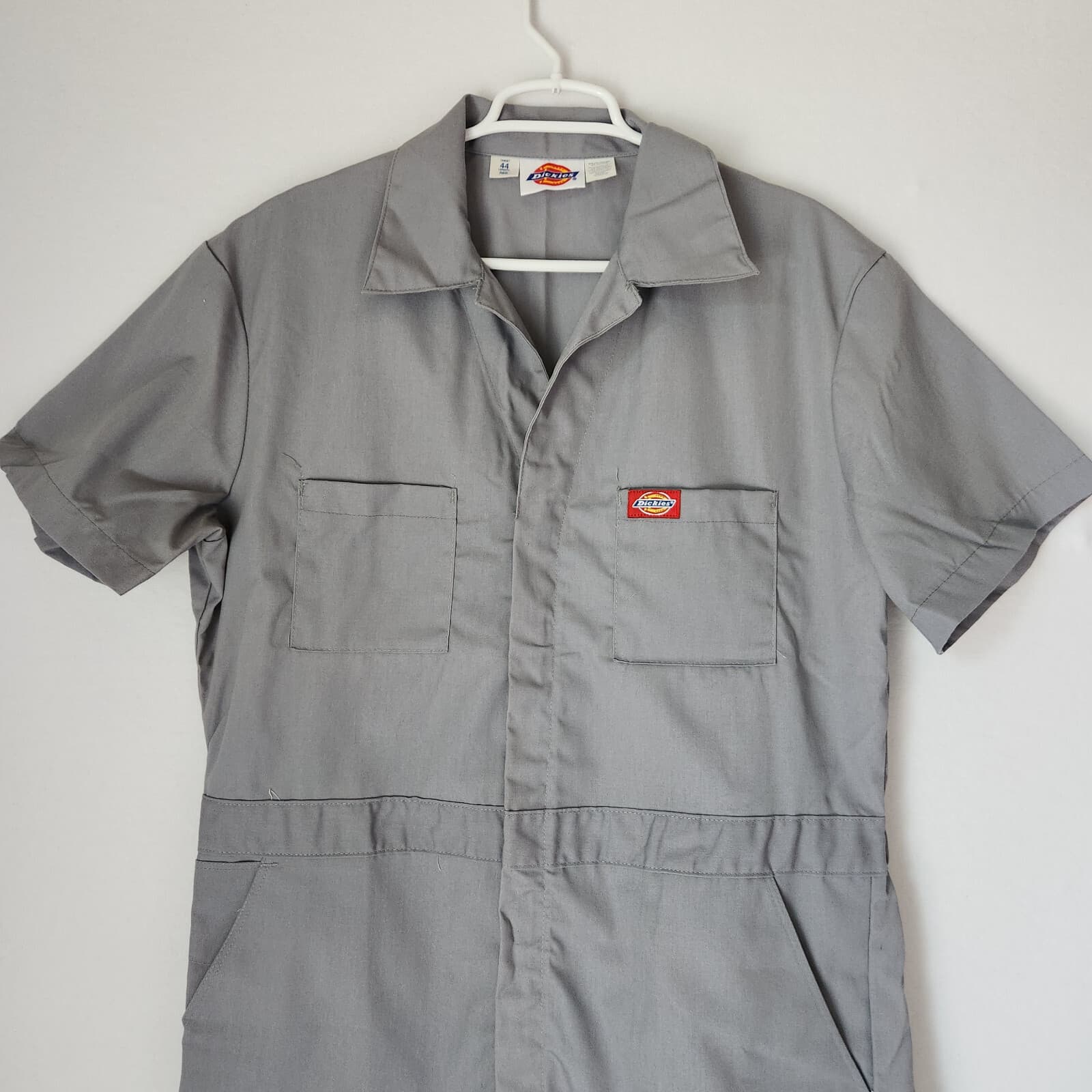 NWoT Dickies Poplin Short Sleeve Work Coveral Elastic Waist Zip Gray Chest 44 - Thumbnail 5
