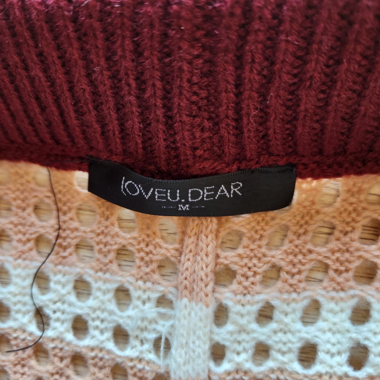 LOVEU.DEAR Knitted Crochet Beach Casual Pants Women M Elastic Waist Color Block - Thumbnail 9