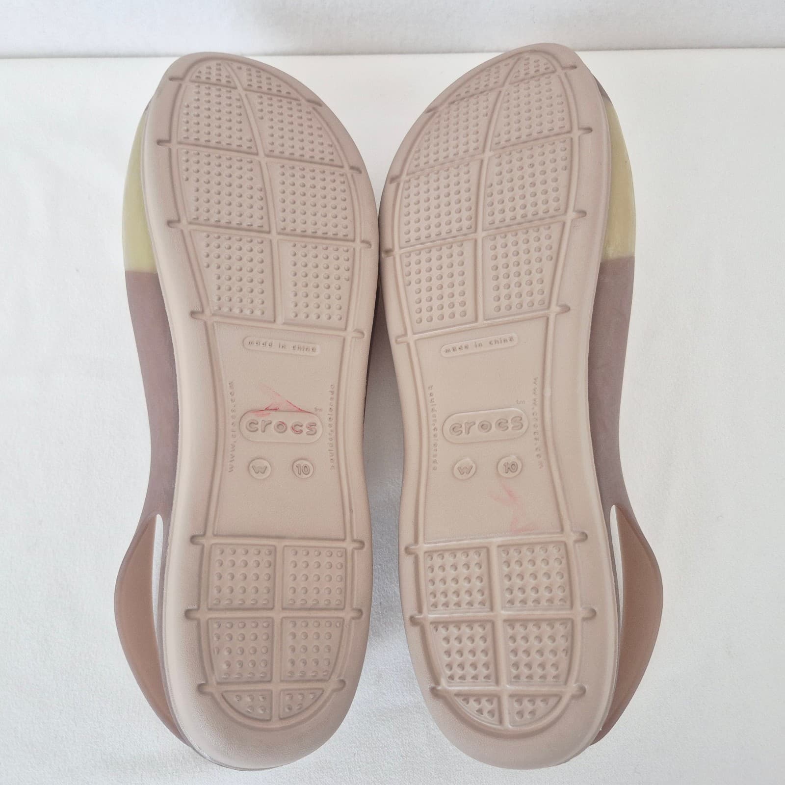 Crocs Colorblock Slingback Flat Sandals Comfort Bronze Tumbleweed Women's 10 - Thumbnail 10