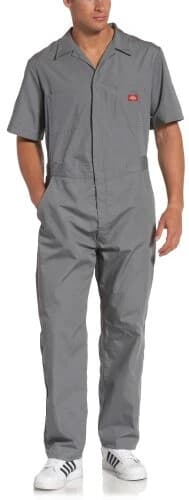 NWoT Dickies Poplin Short Sleeve Work Coveral Elastic Waist Zip Gray Chest 44 - Thumbnail 3