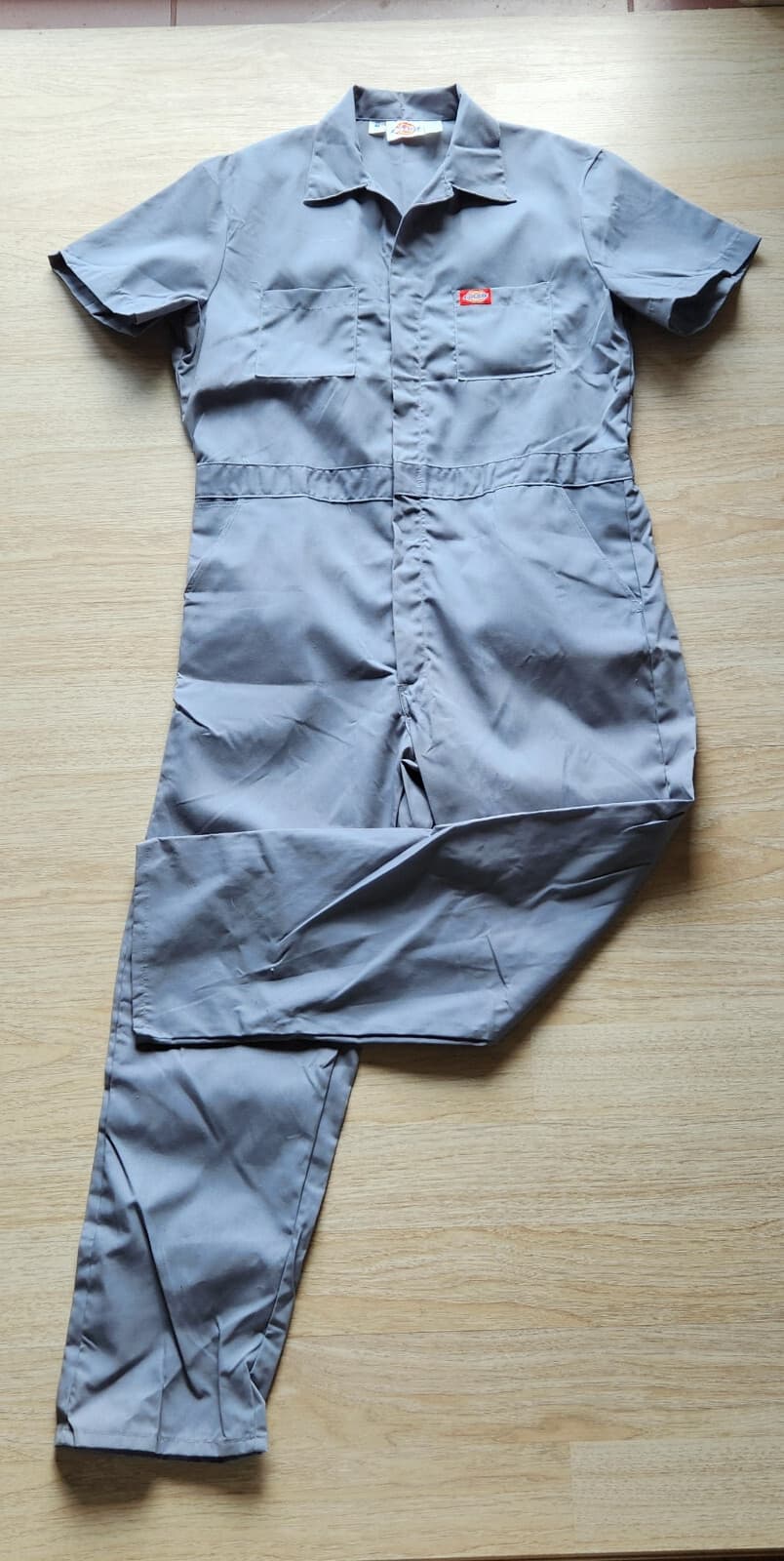 NWoT Dickies Poplin Short Sleeve Work Coveral Elastic Waist Zip Gray Chest 44 - Thumbnail 2