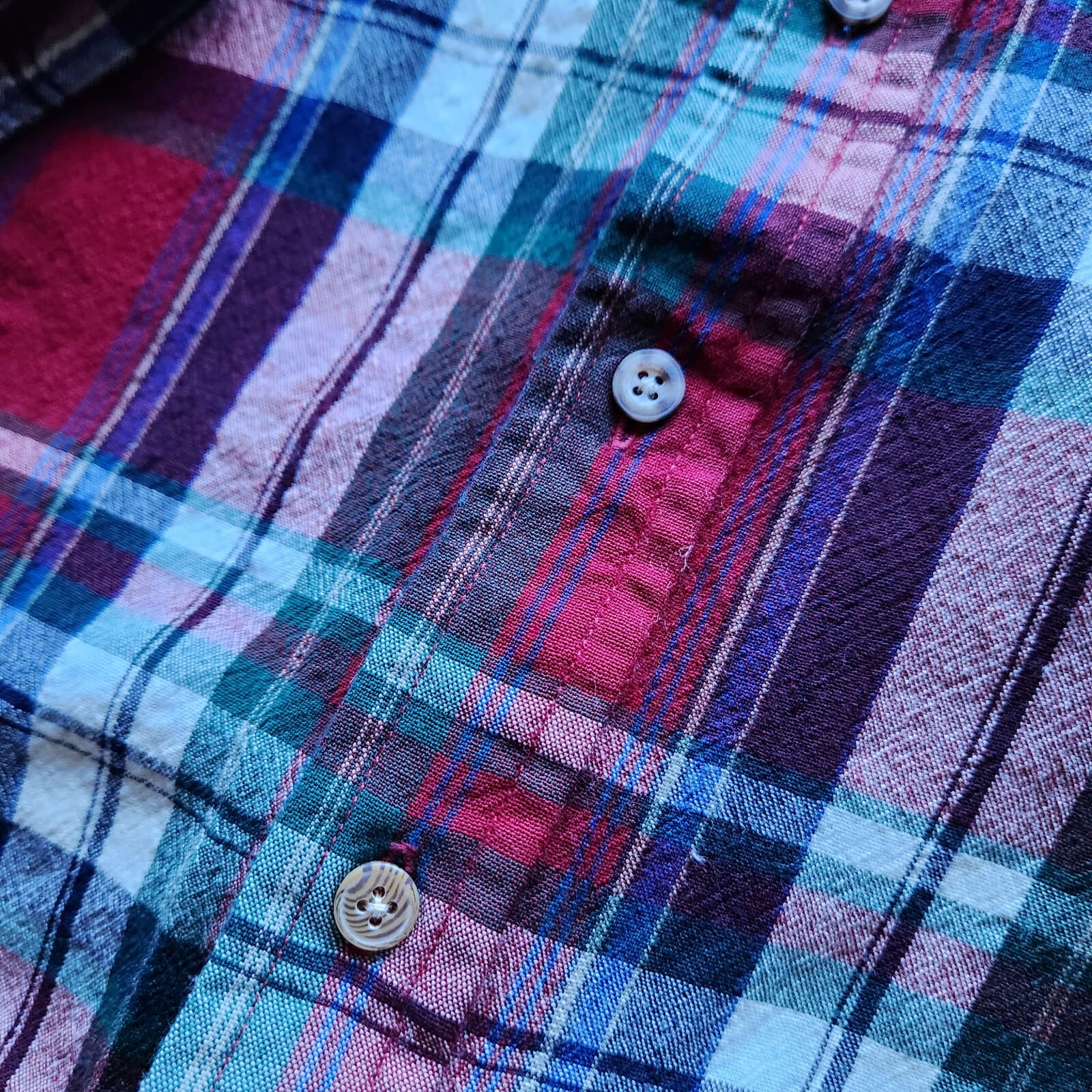 Vintage Pendleton Pure Virgin Wool Plaid Button-Down Shirt Long Sleeve Men's L - Thumbnail 6