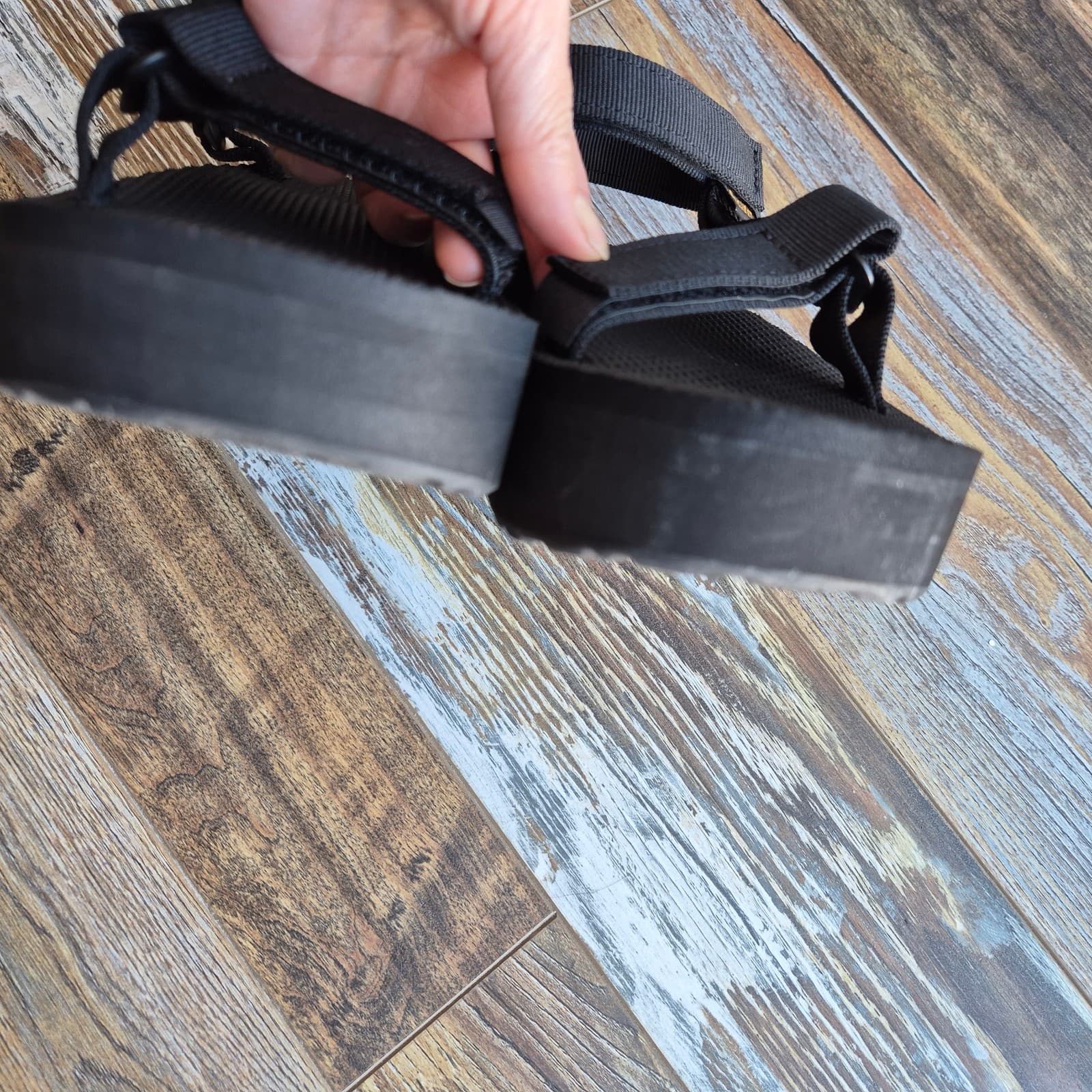 NWoB Teva Flatform 4.5 cm. Universal Sport Sandals Hook&Loop Black Women's US8 - Thumbnail 10
