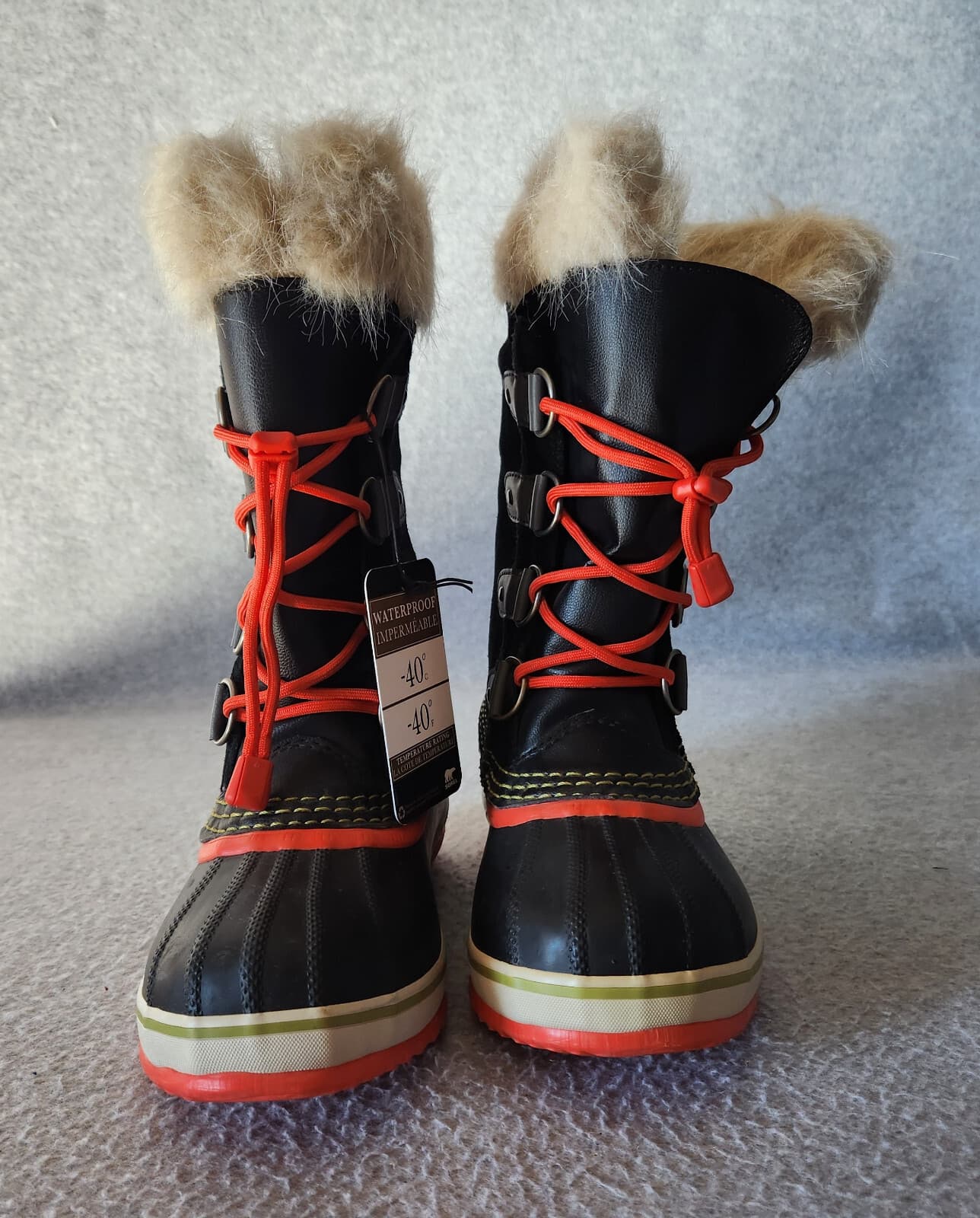 NWoB Sorel Joan of Arctic Suede Waterproof -40 Winter Boots Black Youth US2 - Thumbnail 3