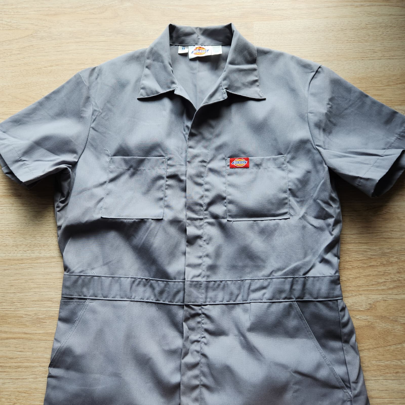 NWoT Dickies Poplin Short Sleeve Work Coveral Elastic Waist Zip Gray Chest 44 - Thumbnail 4