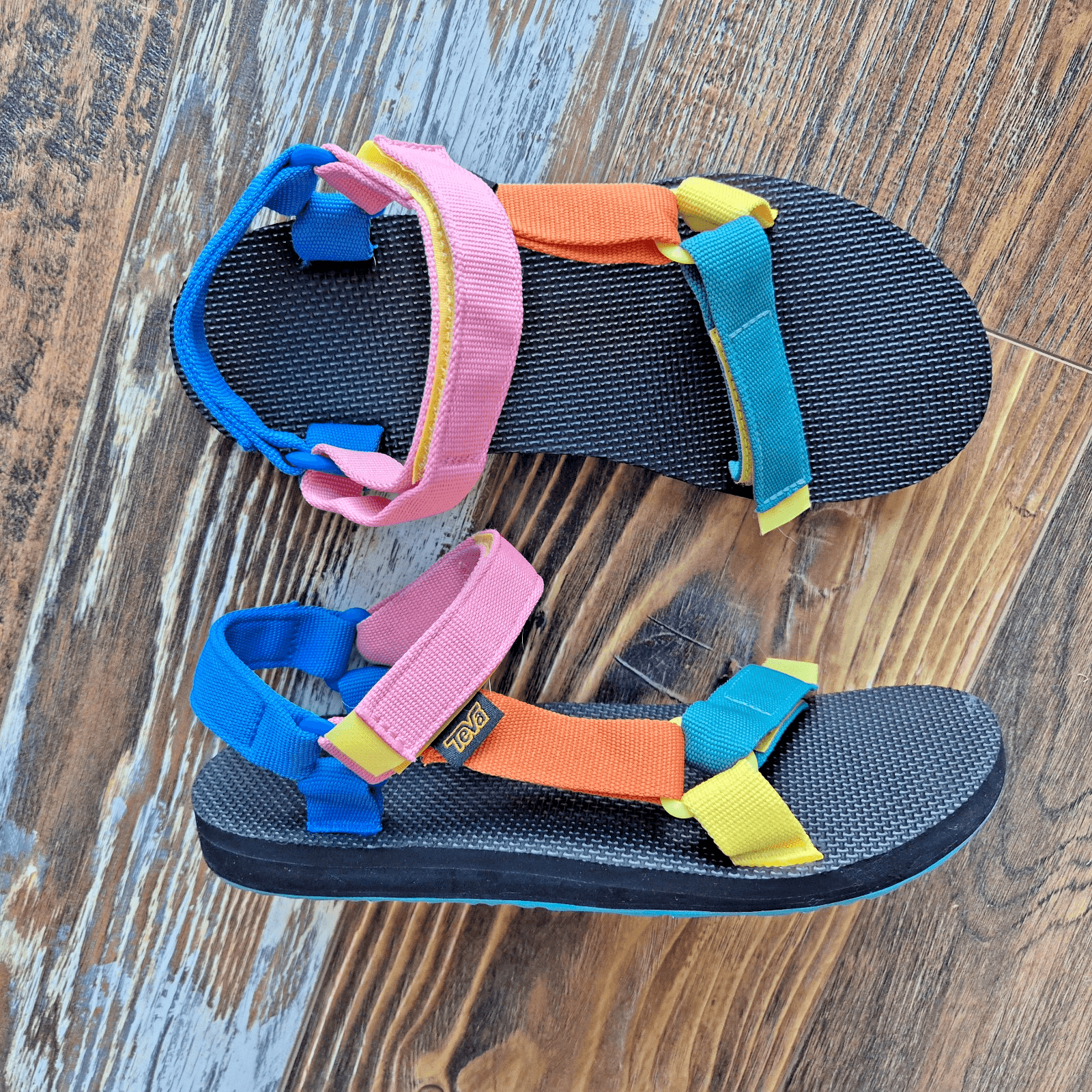 Teva Original Universal Multilcolor Straps Sport Sandals Hook&Loop Women's US9