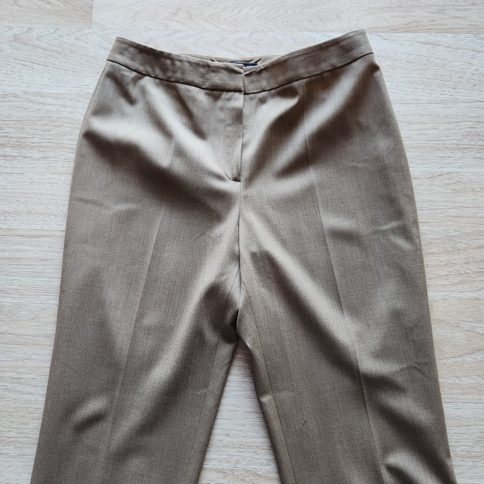 Lafayett 148 NY Stretch Wool Bootcut Career Trousers Pants Zip Brown Women's 4 - Thumbnail 2