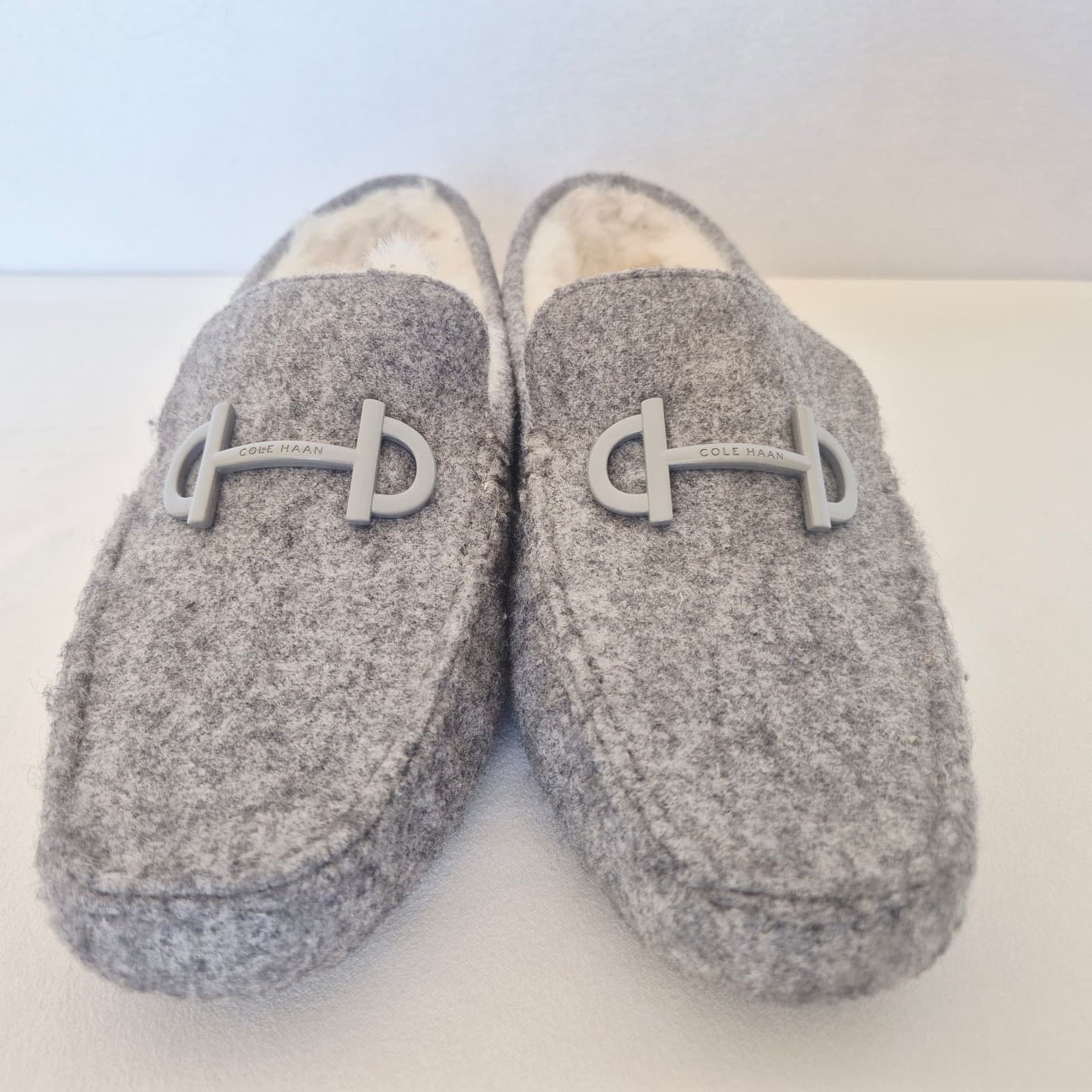 NWoB Cole Haan Tully Driver Felted Wool Faux Fur Lining Loafers Grey Women's 7B - Thumbnail 6