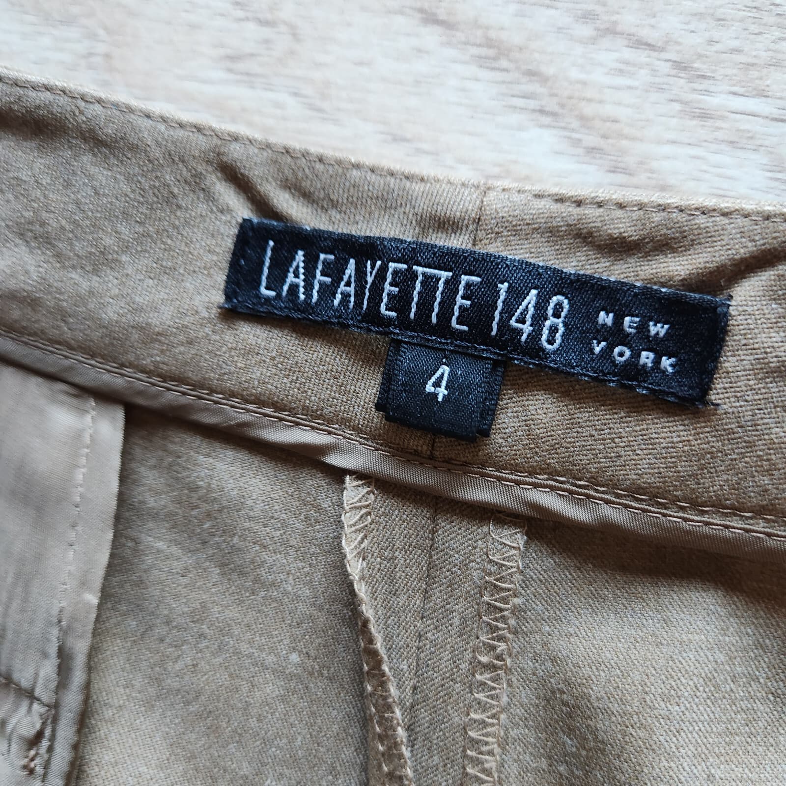 Lafayett 148 NY Stretch Wool Bootcut Career Trousers Pants Zip Brown Women's 4 - Thumbnail 5