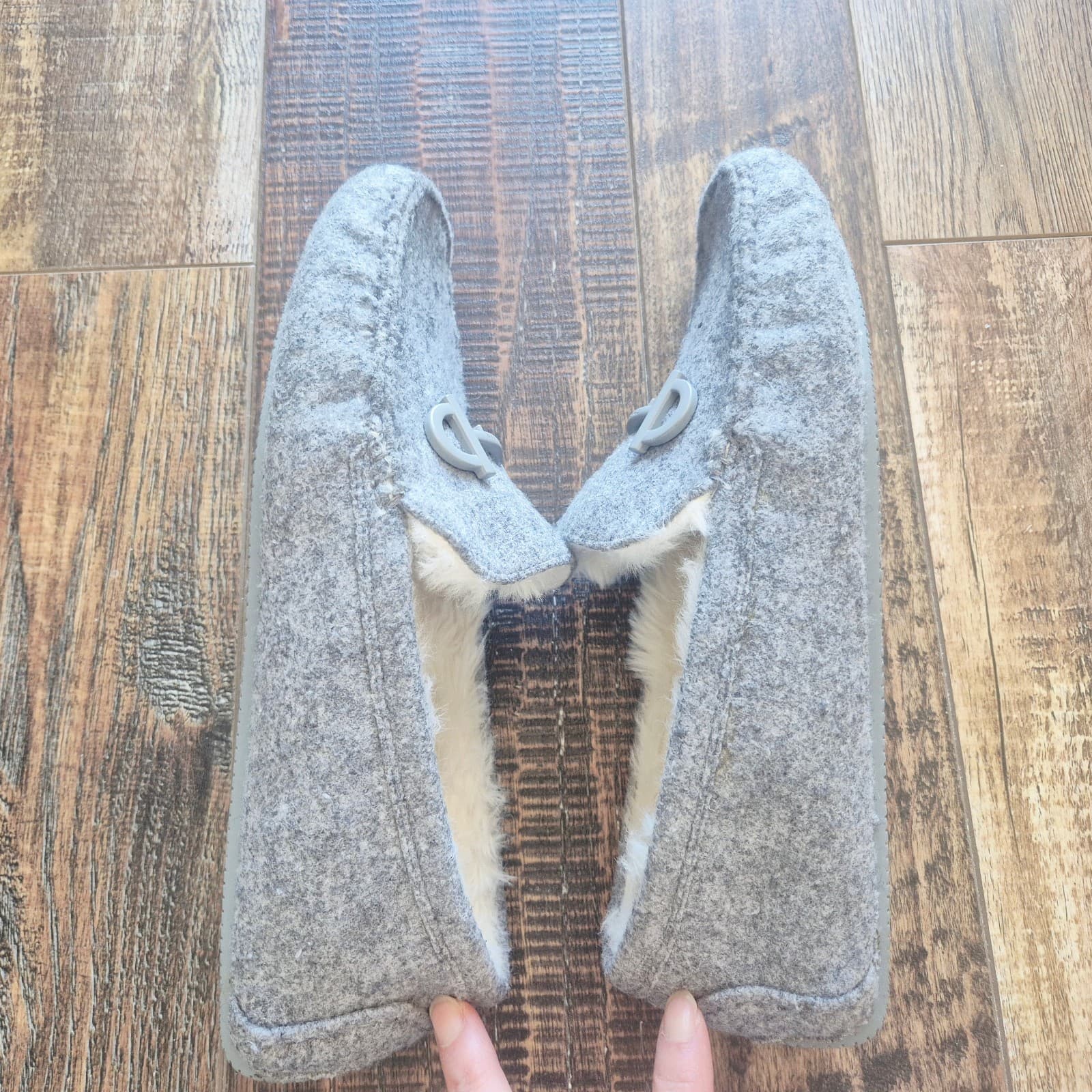 NWoB Cole Haan Tully Driver Felted Wool Faux Fur Lining Loafers Grey Women's 7B - Thumbnail 9