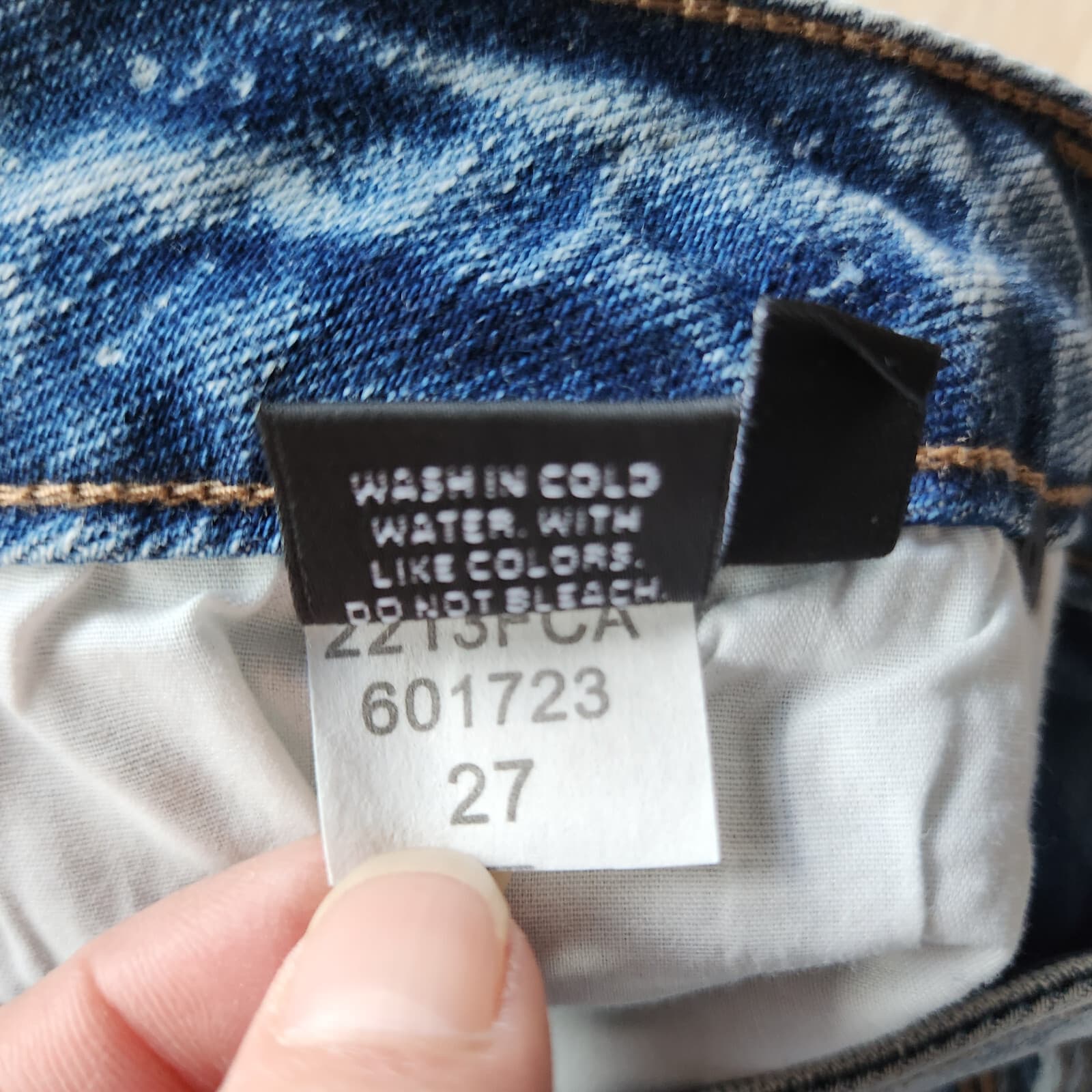 NWT Parker Smith Fringe Pin-Up Straight Jeans Zip Pocket Tidal Wave Blue Sz.27 - Thumbnail 7