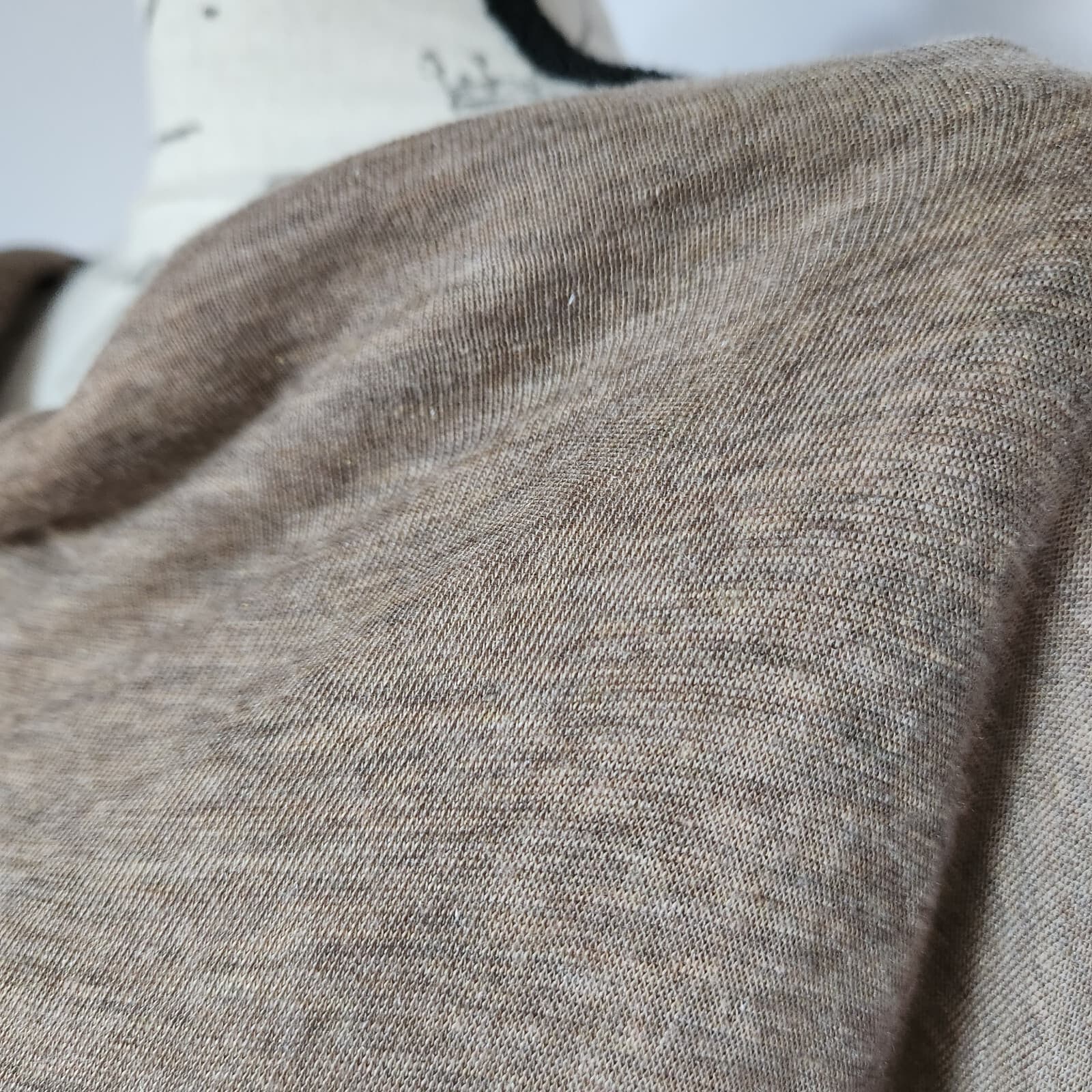 Bryn Walker Cowl Neck Knit Tunic Top Drop Shoulder 3/4 Sleeve Brown Oversize XS - Thumbnail 3