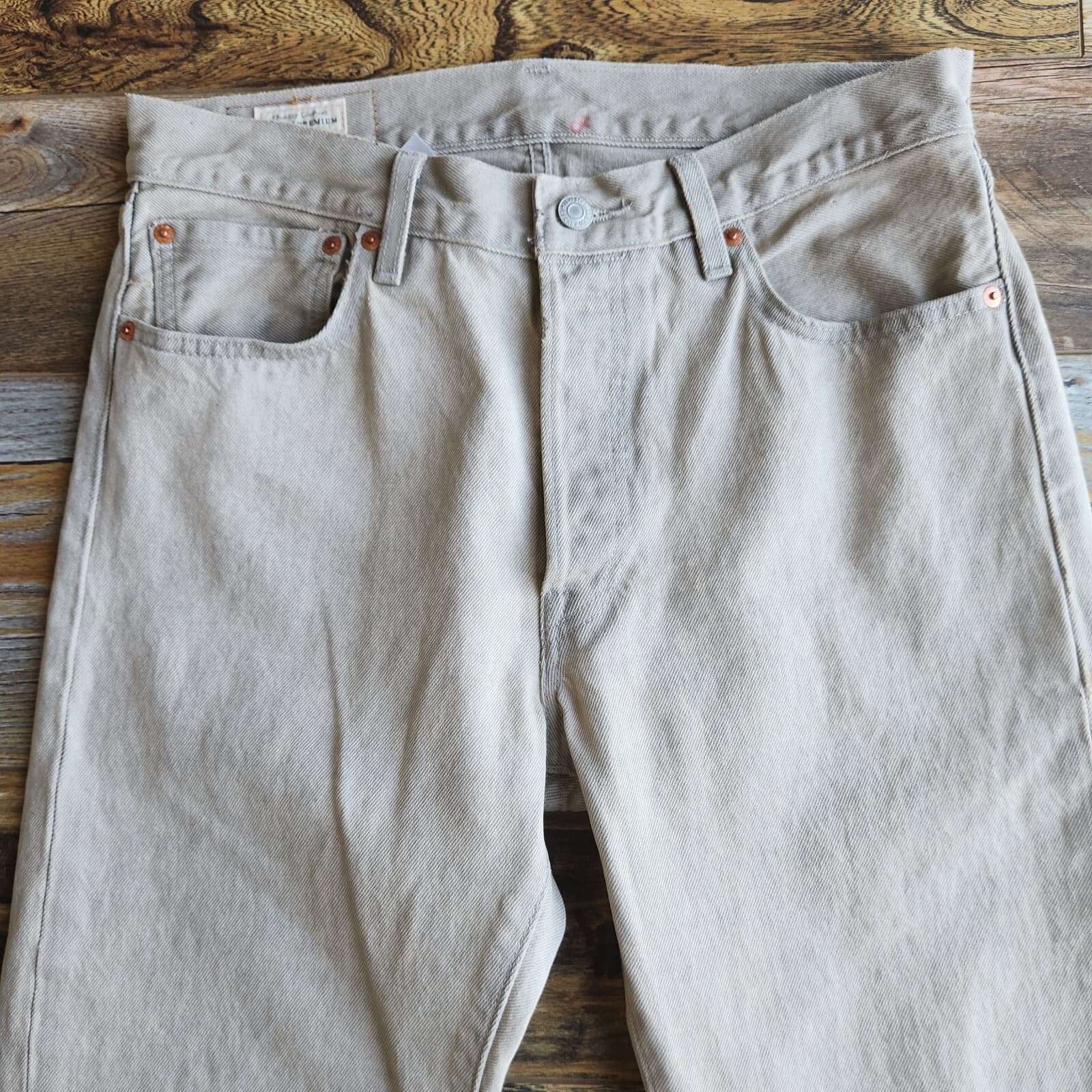 Levi's Sample "Not For Resale" 501 Premium Big E Jeans Button Fly Grey Men's 32 - Thumbnail 3