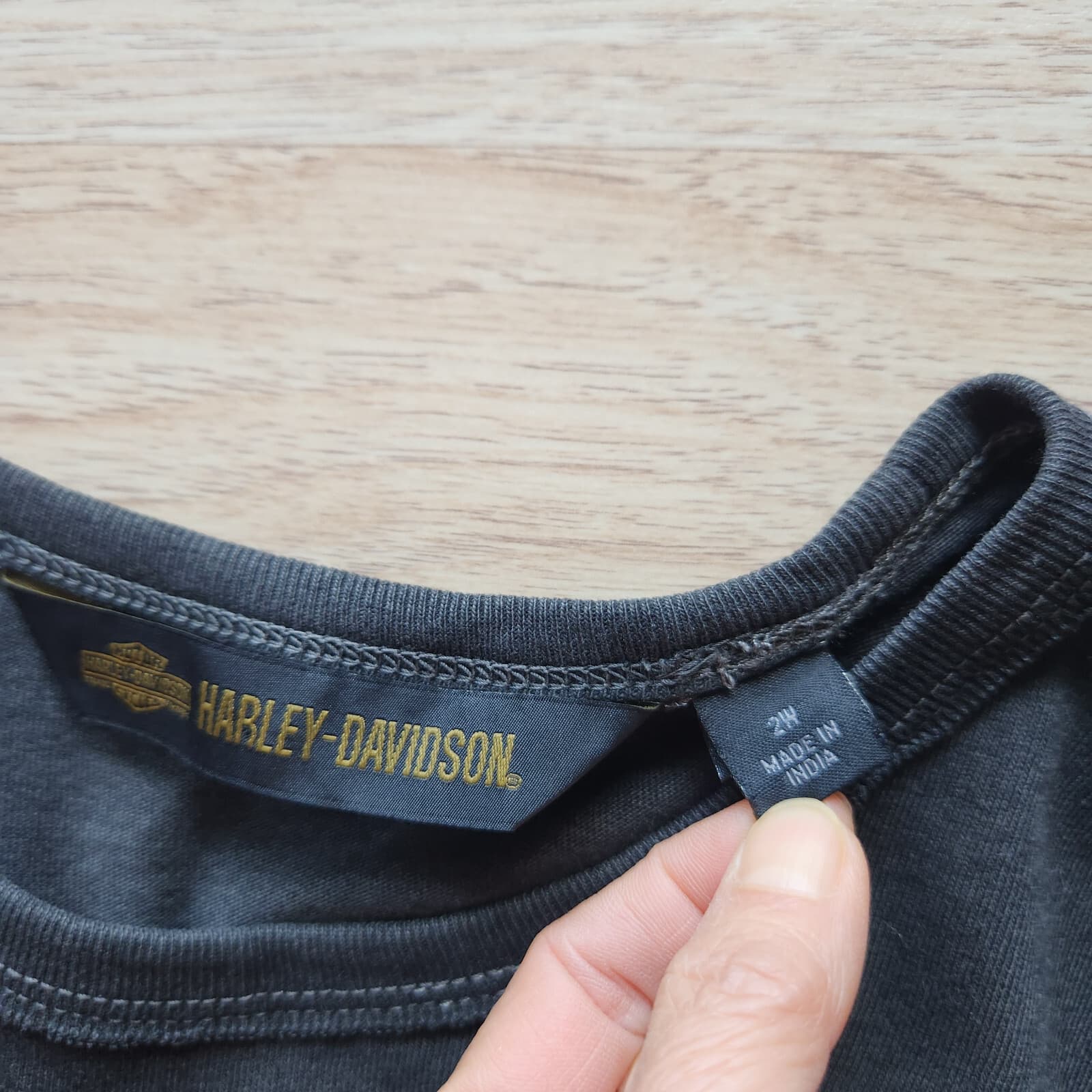 Vintage EUC Harley-Davidson Studded Logo Long Sleeve T-Shirt Black Grey Women 2W - Thumbnail 10