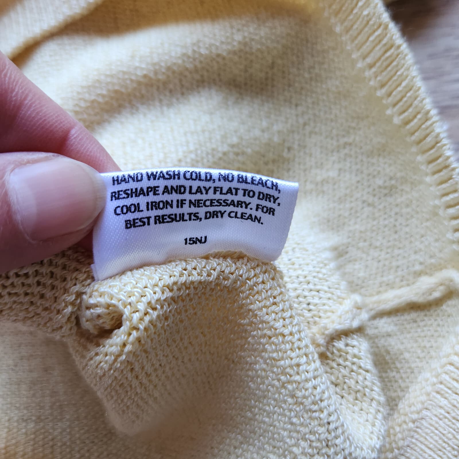 Vintage EIEEN FISHER Italian Yarn Cotton Blend Knit Top Sweater V-Neck Yellow S - Thumbnail 8