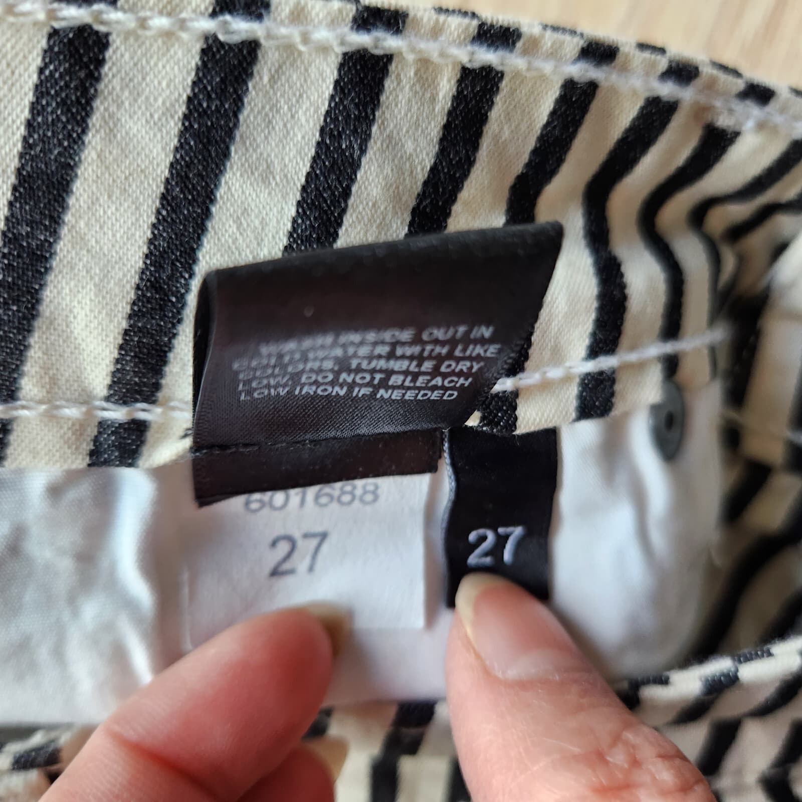 NWT Parker Smith Carbon Striped Straight Jeans Stretch Zip Pocket Women 27 $198 - Thumbnail 10