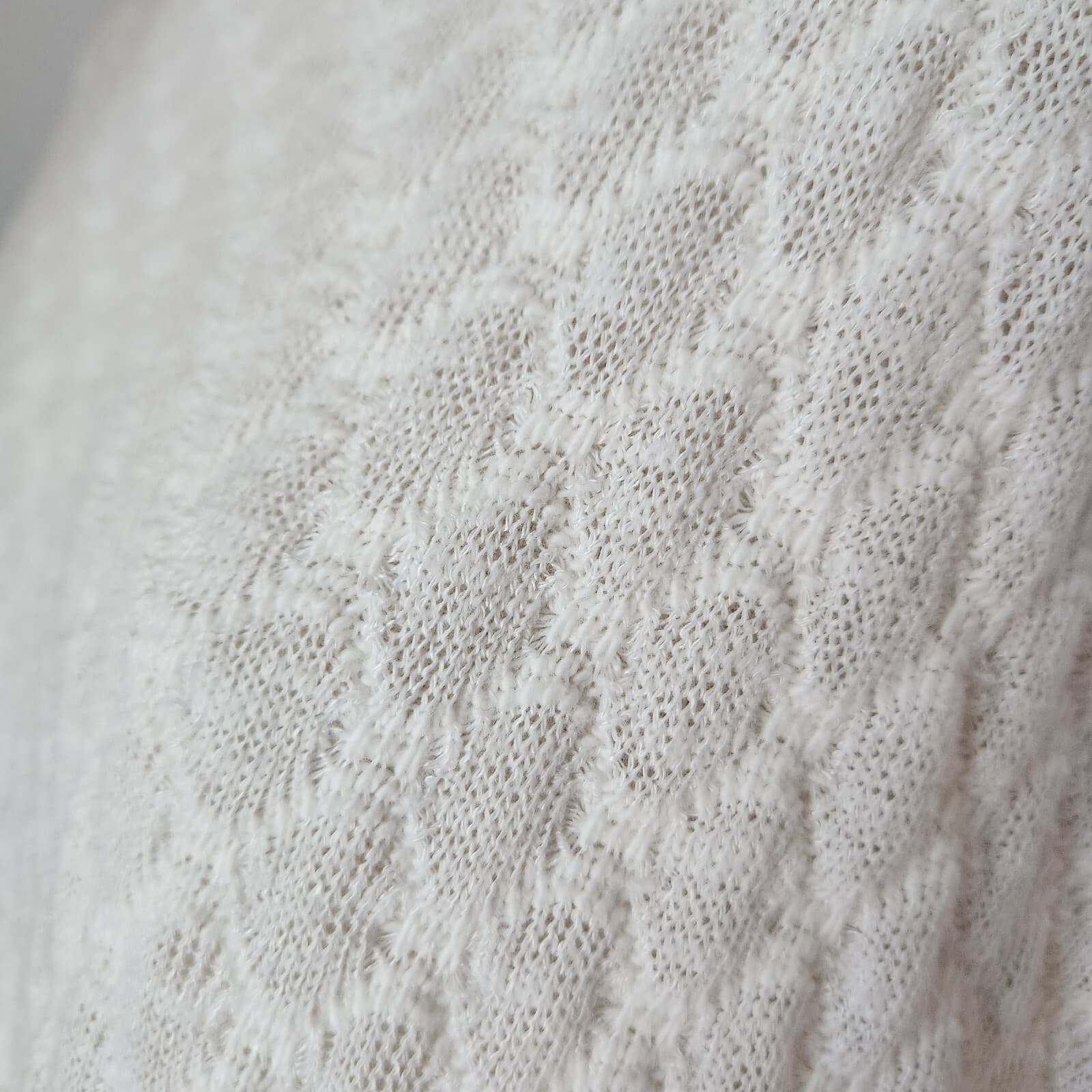 NWT Cut Loose $99 Waffle Texture Knit Tunic Top Long Sleeve White Oversize S - Thumbnail 3