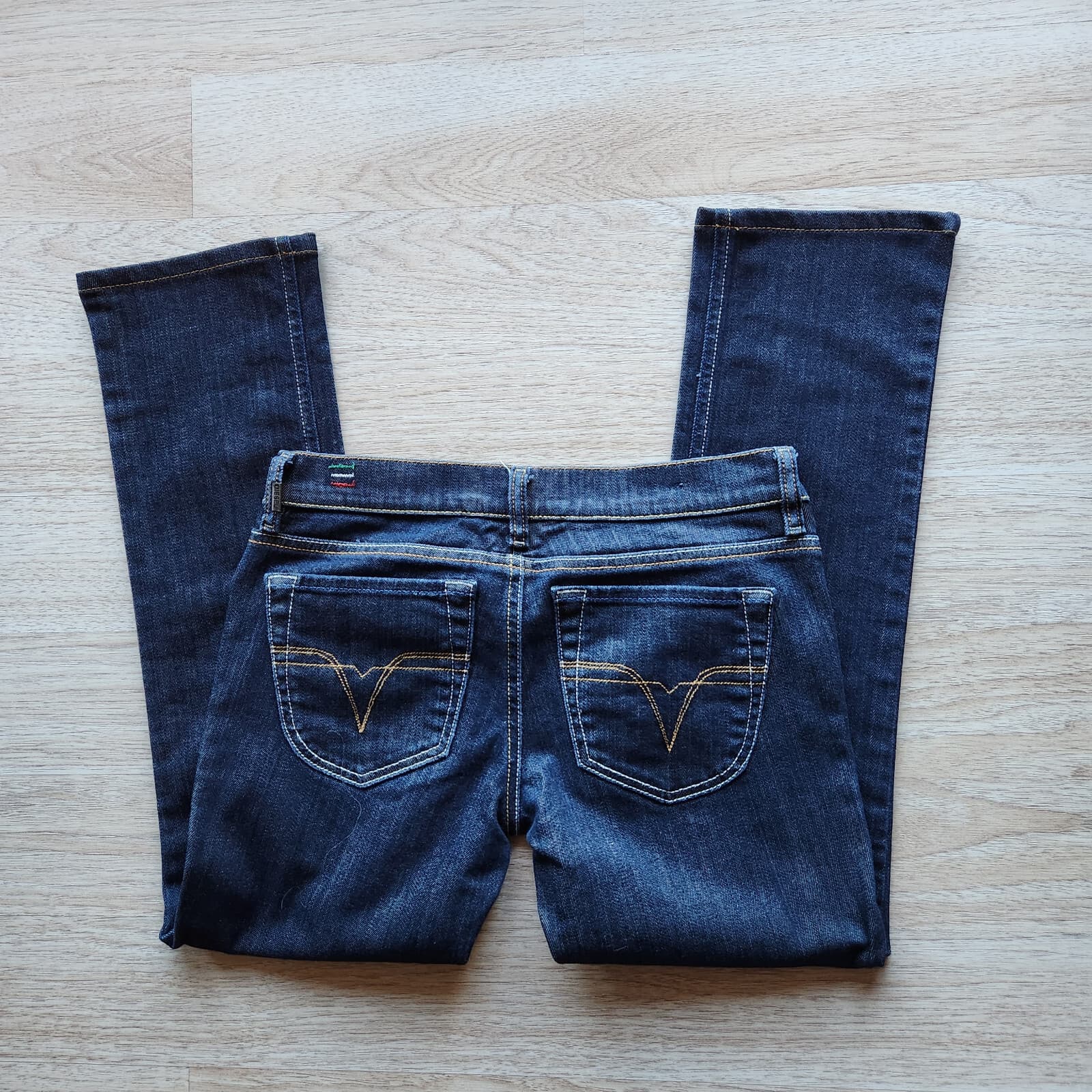 Diesel LIV Made in Italy Cropped Jeans Stretch Zip Darkwash-Blue Women 27x32 - Thumbnail 5