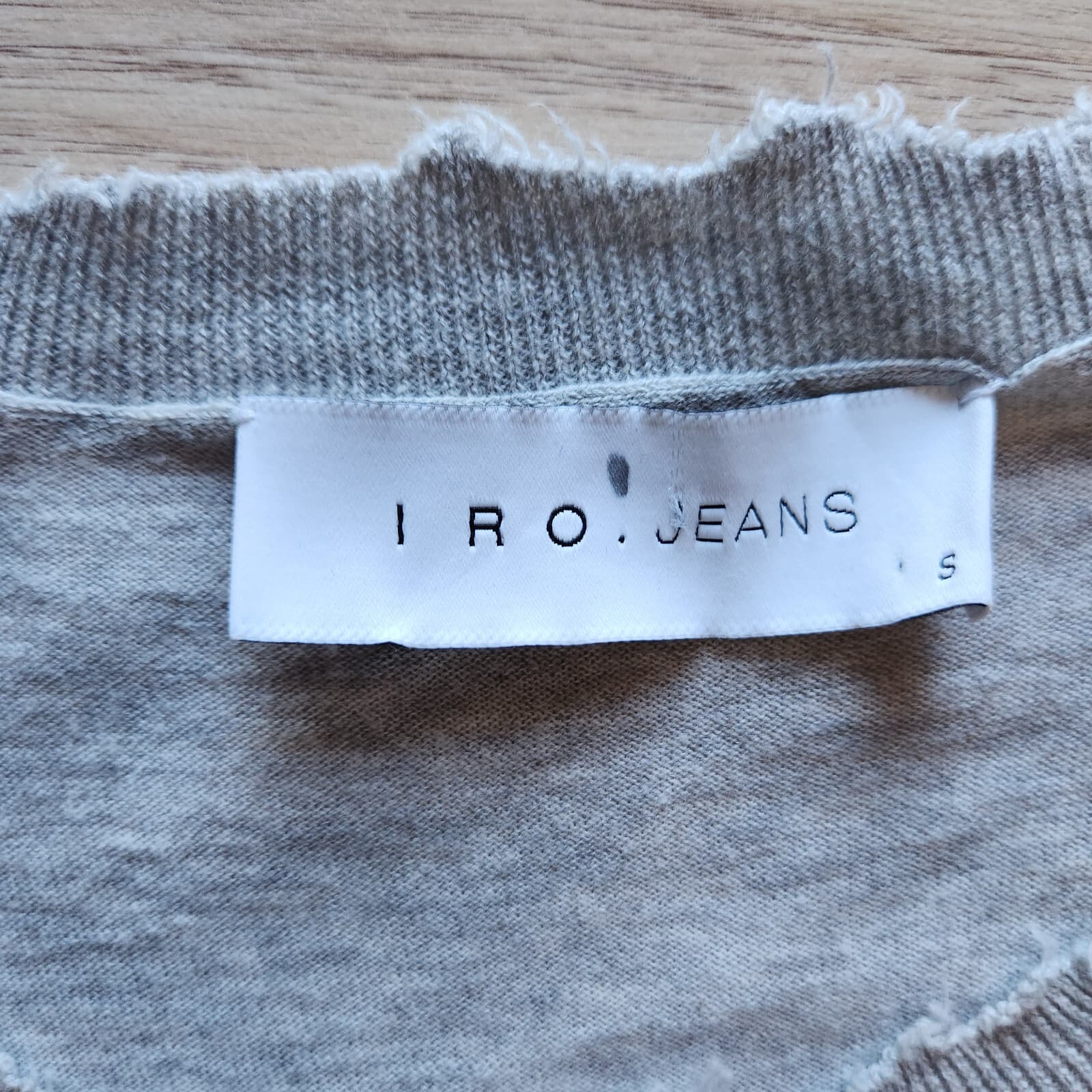 IRO. Jeans Gnasp Distressed Sweater Long Sleeve Cotton Cashmere Light Grey Sz.S - Thumbnail 10