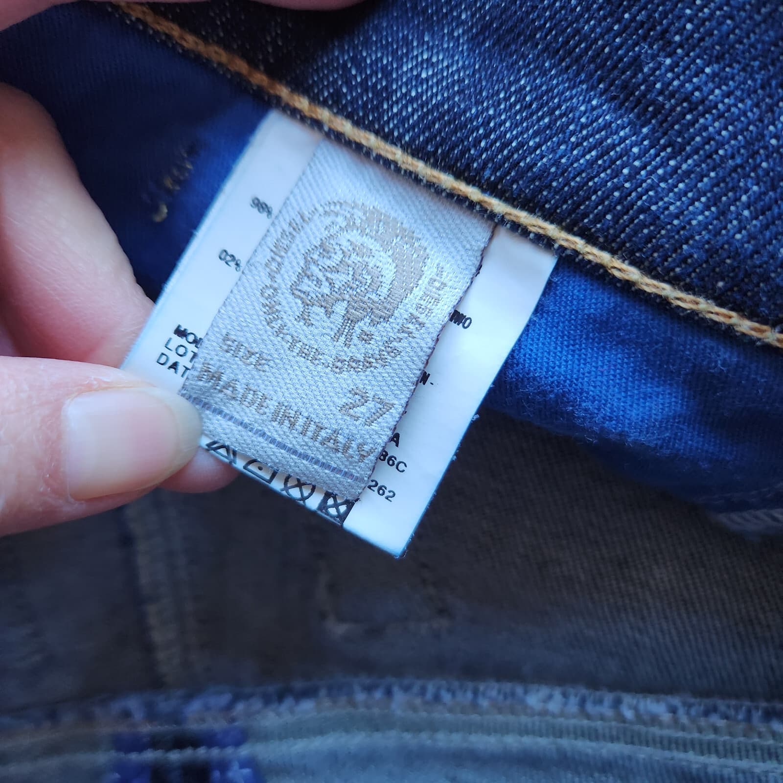 Diesel LIV Made in Italy Cropped Jeans Stretch Zip Darkwash-Blue Women 27x32 - Thumbnail 7