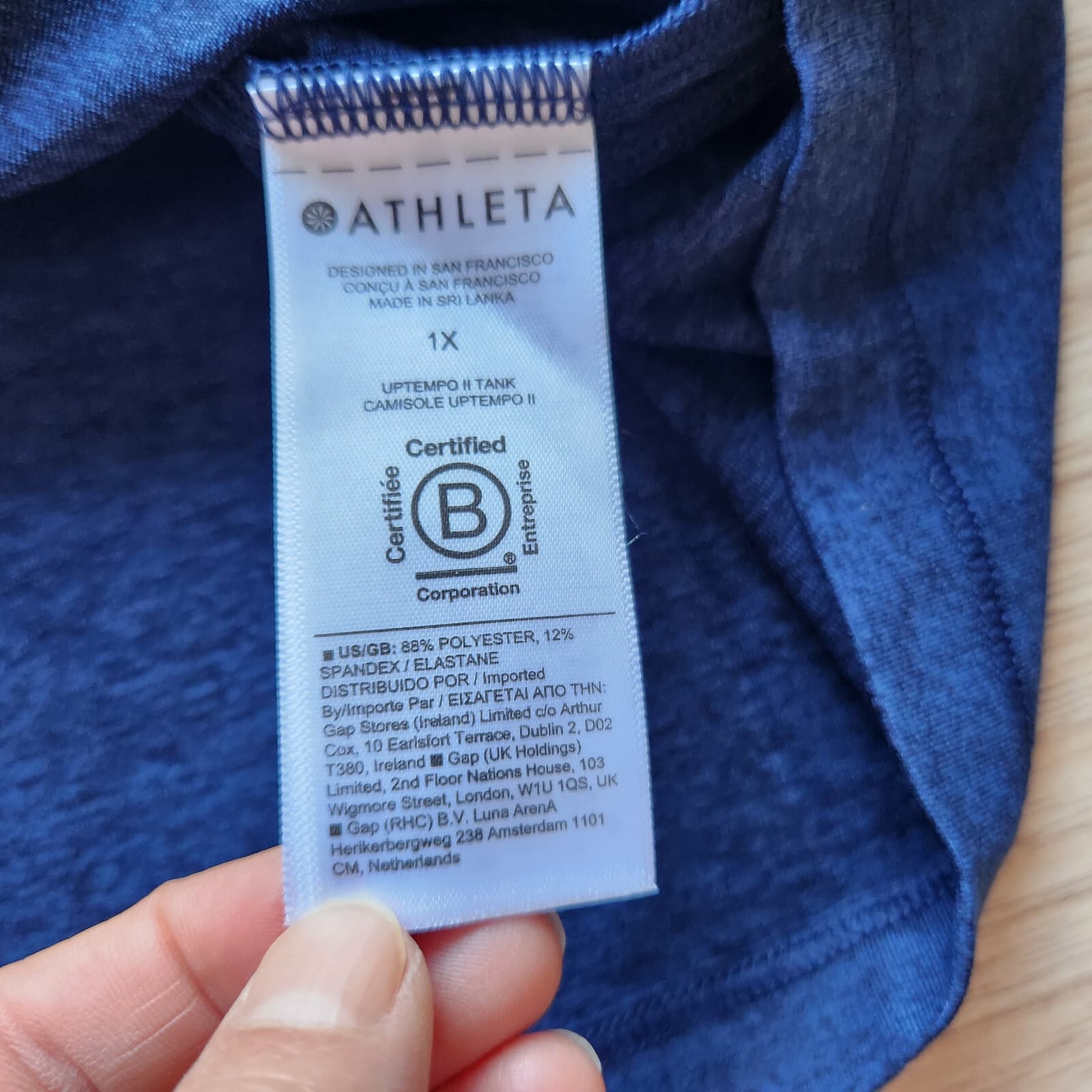 NWT Athleta $55 Uptempo II Tank Top Semi-Fitted Scoop Neck Blue Women's 1X - Thumbnail 11