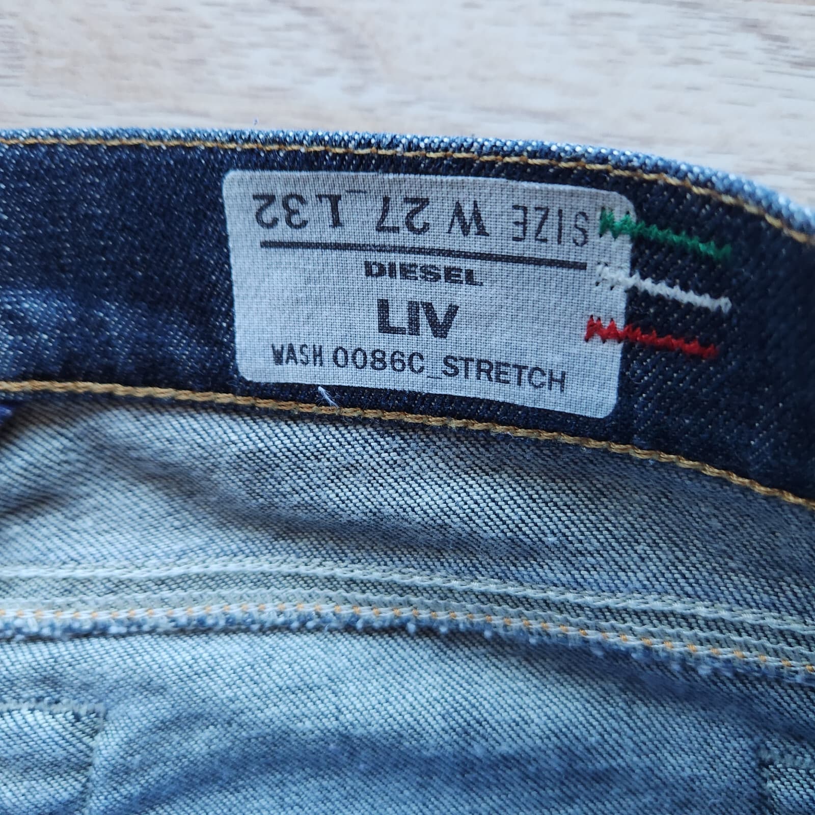 Diesel LIV Made in Italy Cropped Jeans Stretch Zip Darkwash-Blue Women 27x32 - Thumbnail 6