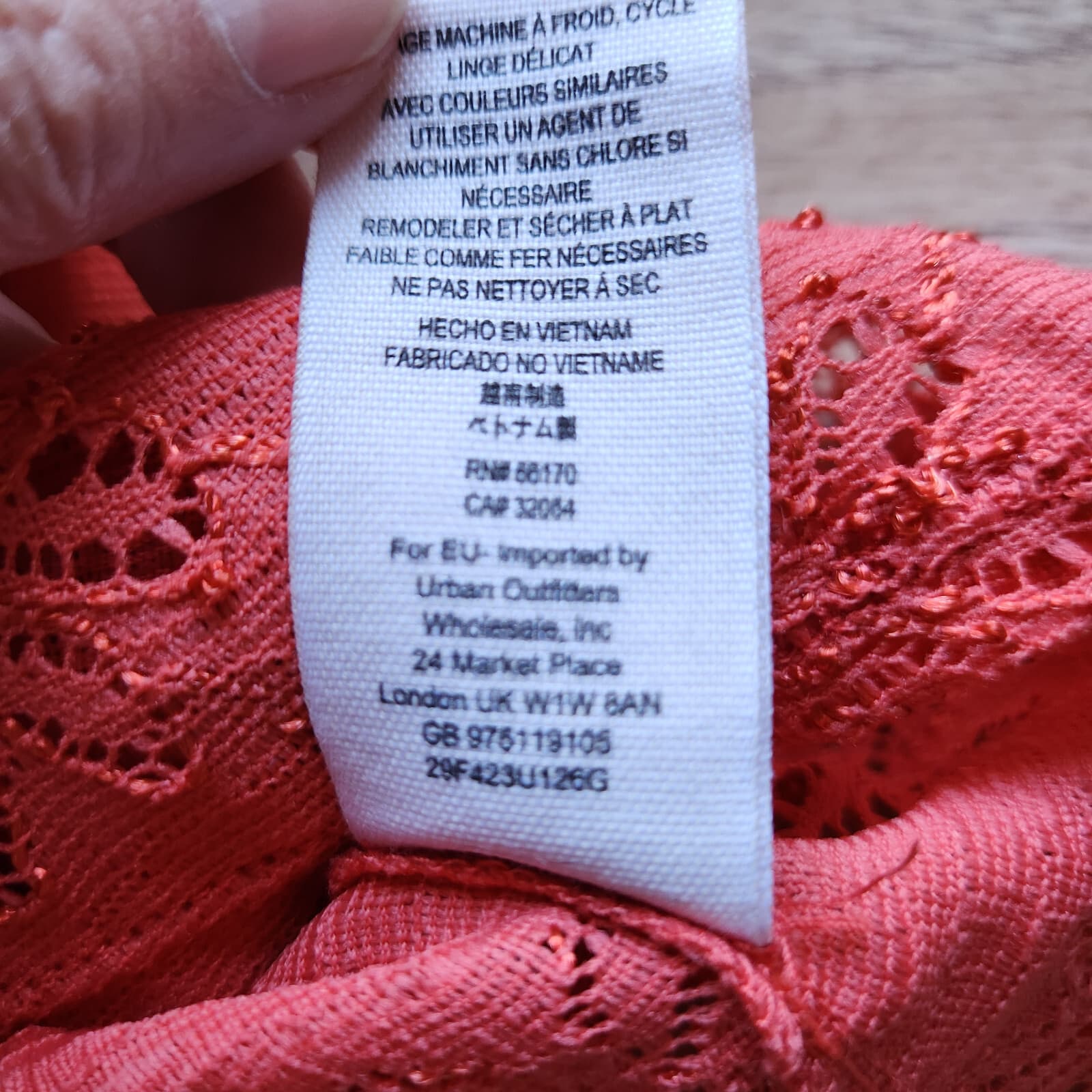 NWoT Free People Daisy Lace Godet Knit Top Peplum 3/4 Sleeve Scoopneck Orange L - Thumbnail 9