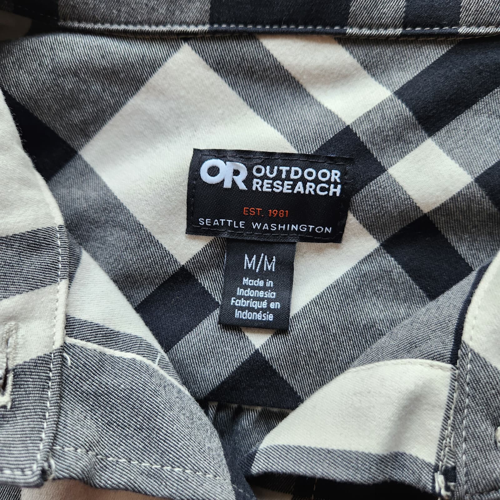 Outdoor Research Kulshan Flannel Tunic Button-Up Shirt Pocket Plaid Black Sz.M - Thumbnail 8