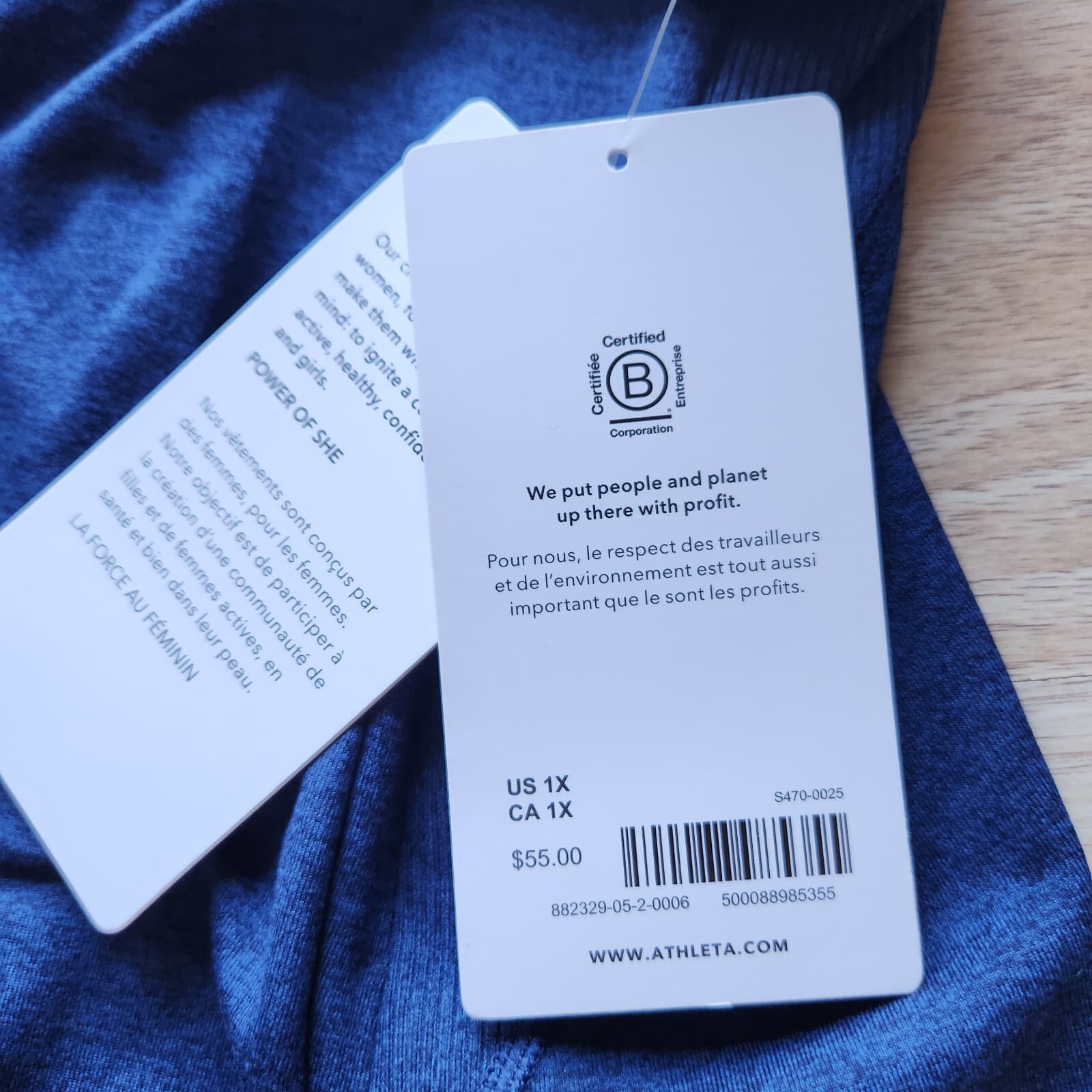 NWT Athleta $55 Uptempo II Tank Top Semi-Fitted Scoop Neck Blue Women's 1X - Thumbnail 10
