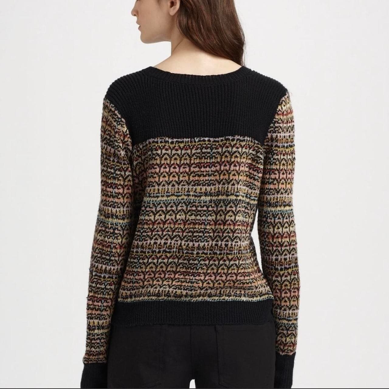 Theory Hadar Chunky Silk Sweater Crew Neck Multcolor Linen Silk Cotton Women's M - Thumbnail 6