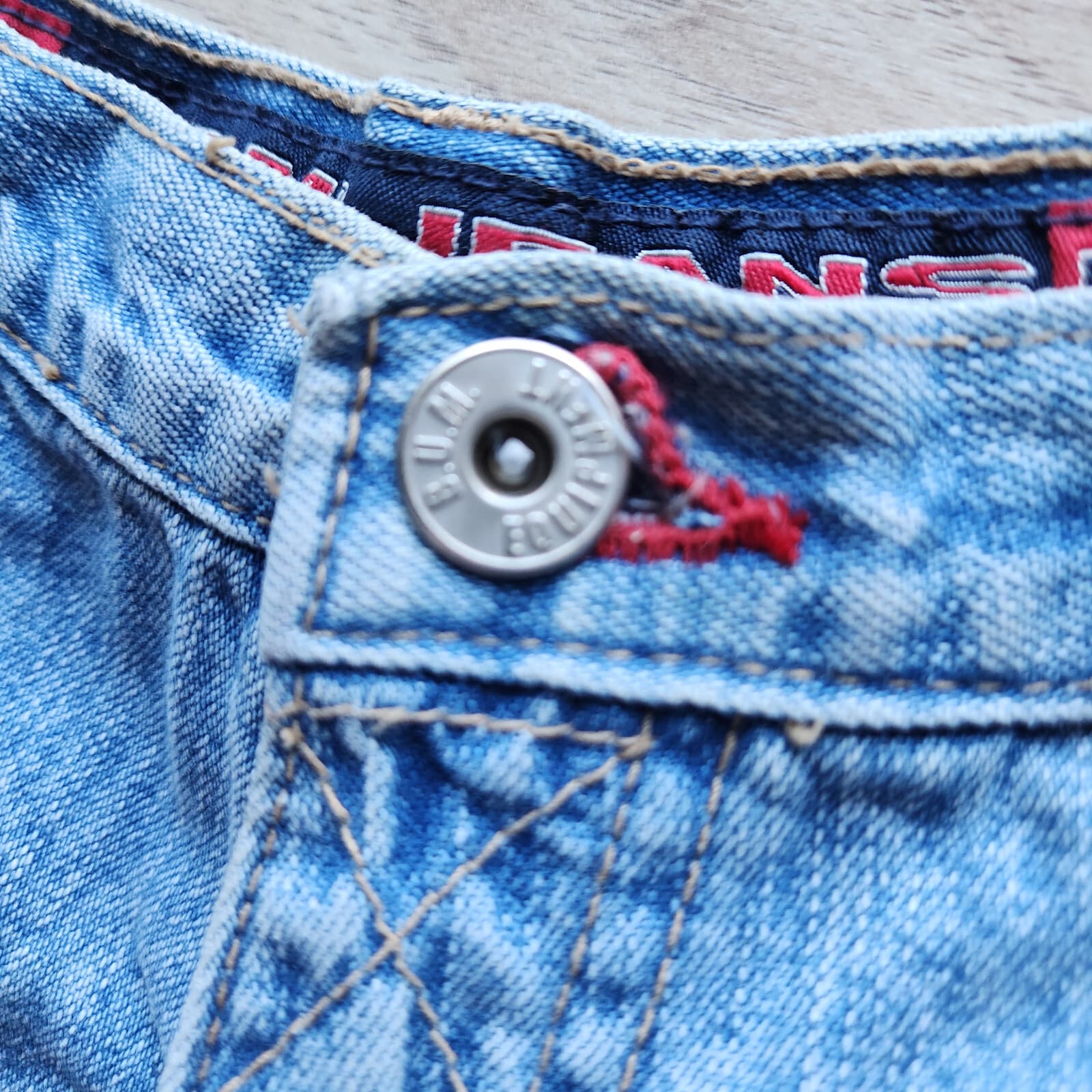 Vintage B.U.M. Jeans Denim 3" Shorts Zip Pocket 100%Cotton Blue Women's 11 (30") - Thumbnail 4