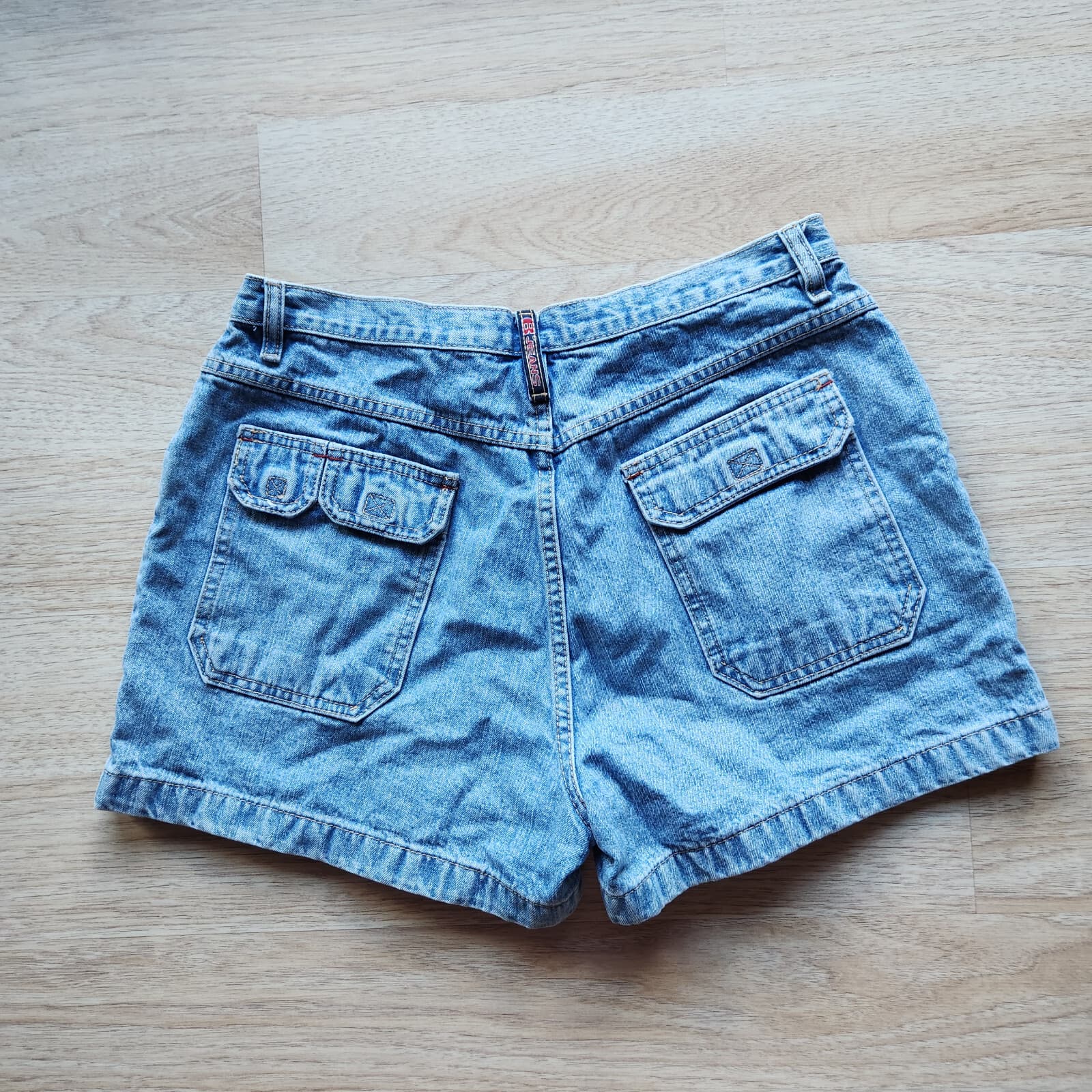 Vintage B.U.M. Jeans Denim 3" Shorts Zip Pocket 100%Cotton Blue Women's 11 (30") - Thumbnail 2