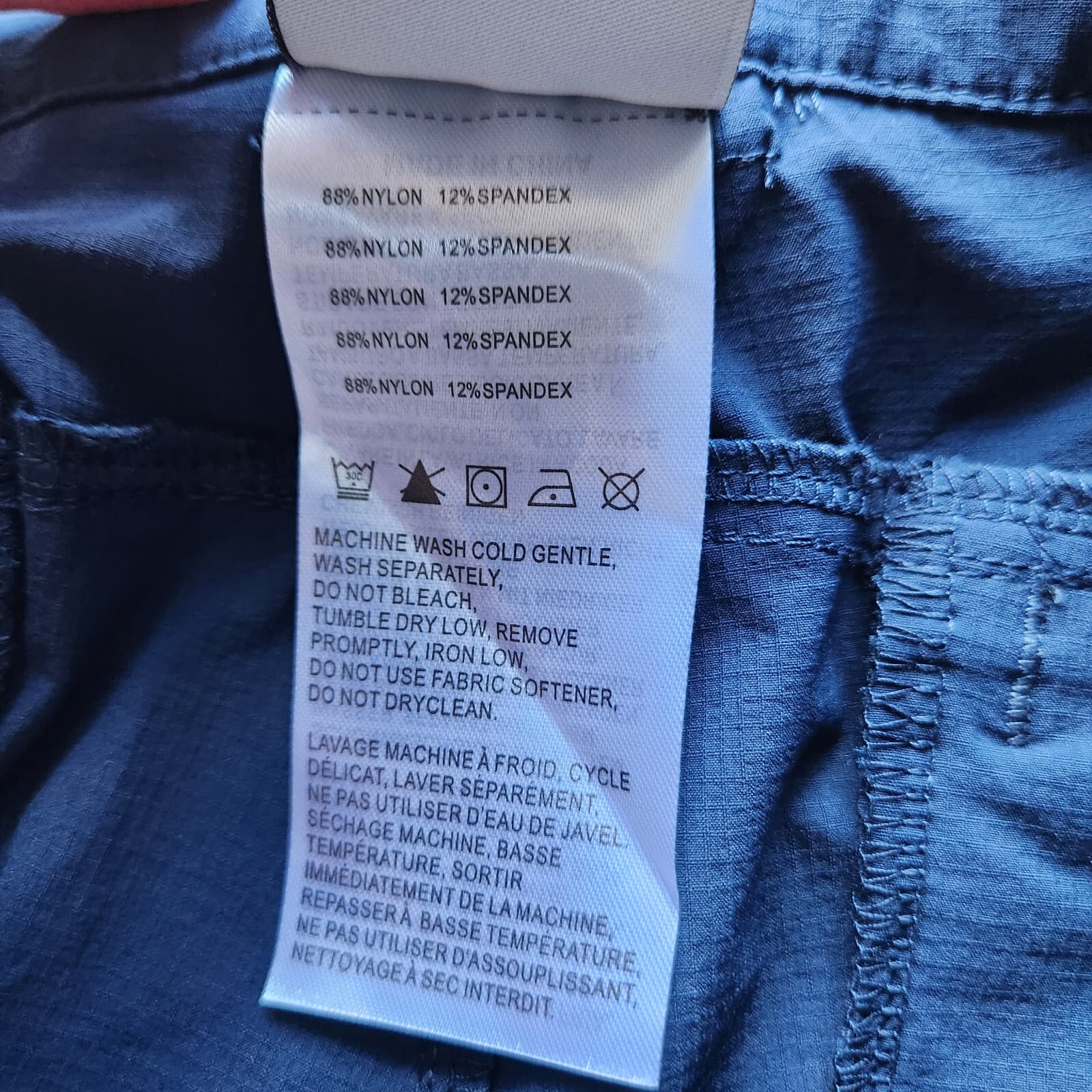 NWT LIBIN Cargo Hiking Outdoor UPF50+ Shorts Waterproof Elastic Navy Blue Mens L - Thumbnail 7