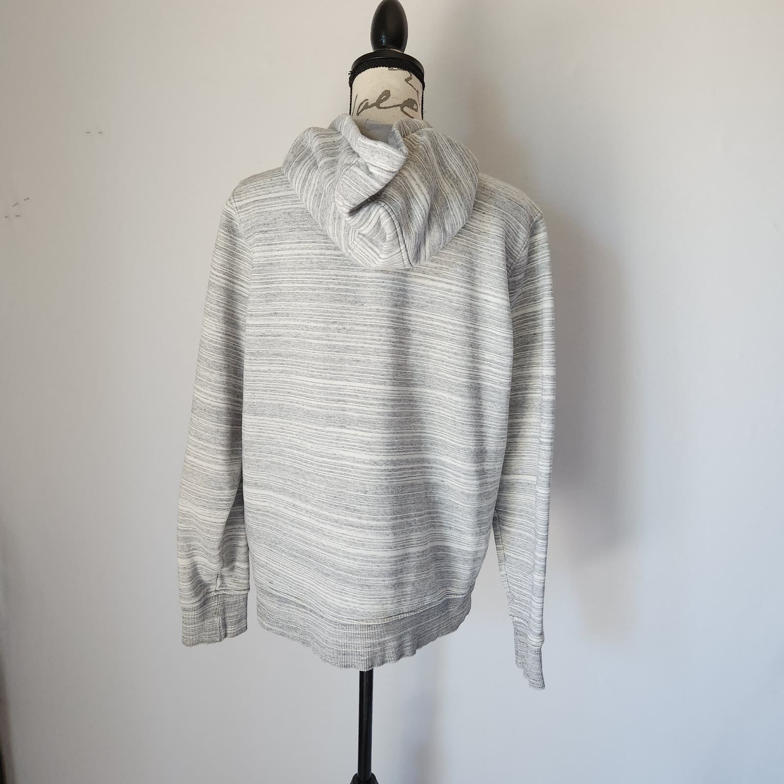 Carhartt Clarksburg Half Zip Hooded Sweatshirt Pocket Striped Grey Girl L 12/14 - Thumbnail 5