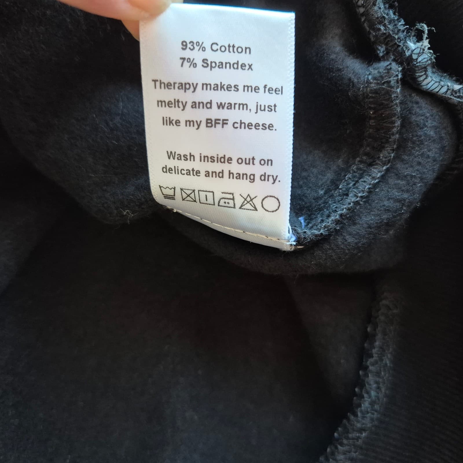 NWT Dash Of Pep Therapy & Cheese Pearl Crystal Embellished Sweatshirt Black Sz.M - Thumbnail 10