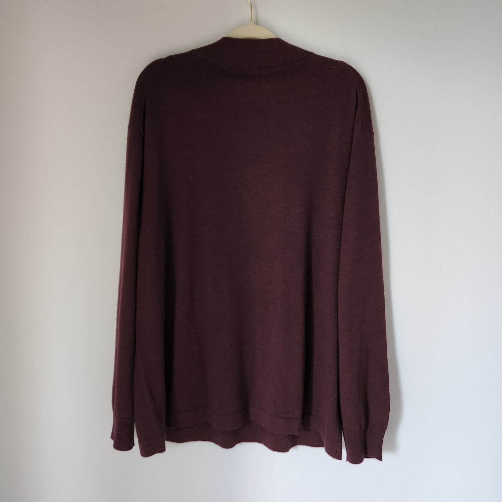 NWT Jos A. Bank Merino Wool Traveler 1/4 Zip Mock Sweater Red-Burgundy Men 2X - Thumbnail 4
