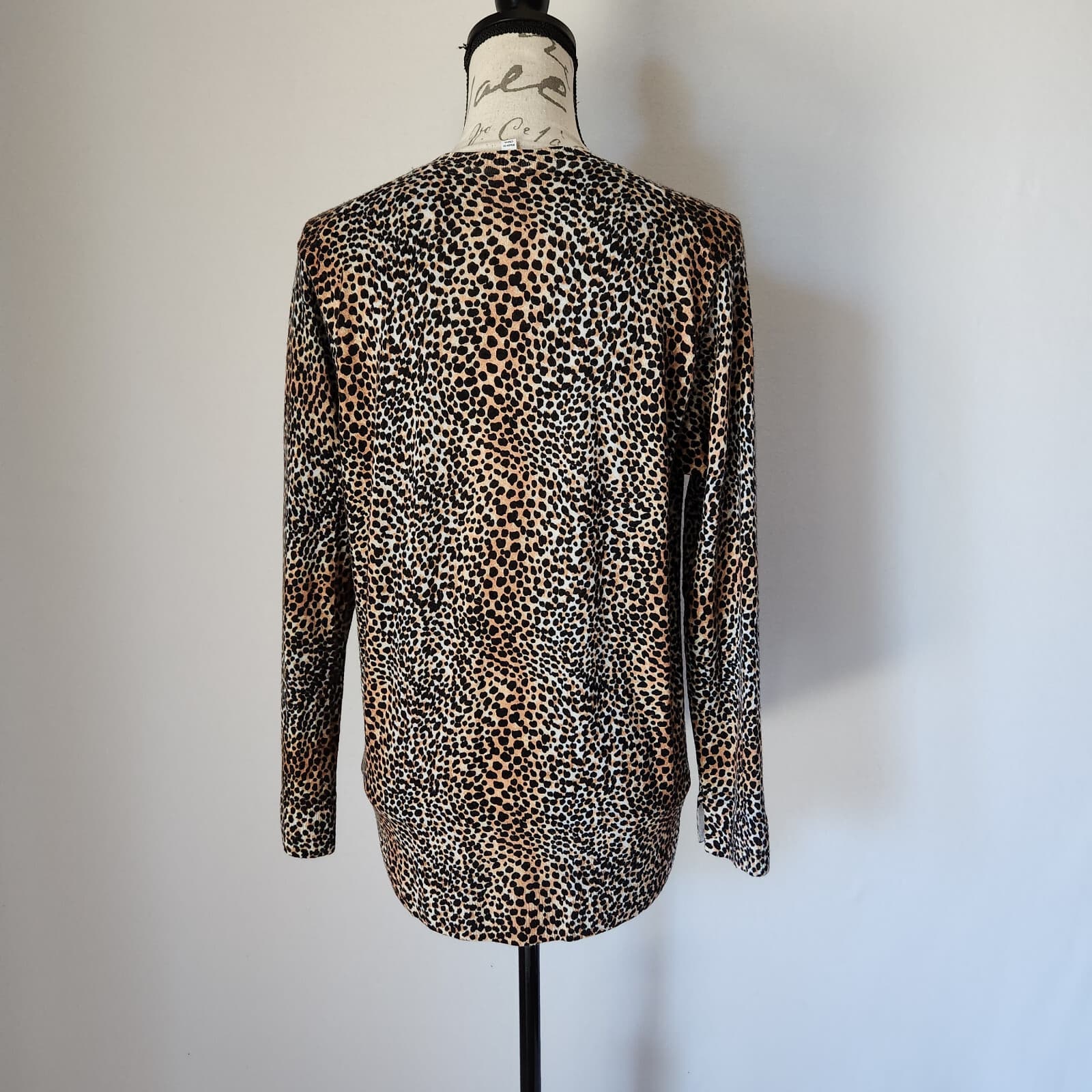 EQUIPMENT Femme 100% Wool Leopard Sweater Crew Neck Long Sleeve Brown Women's S - Thumbnail 6