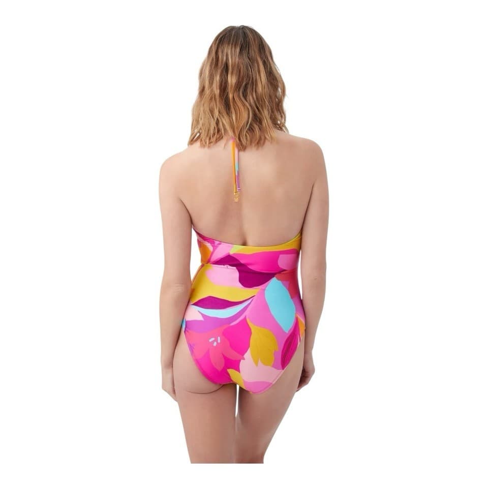 NWT TRINA TURK $172 Size 10 Lilleth Halter Plunge Multicolor One Piece Swimsuit - Thumbnail 8