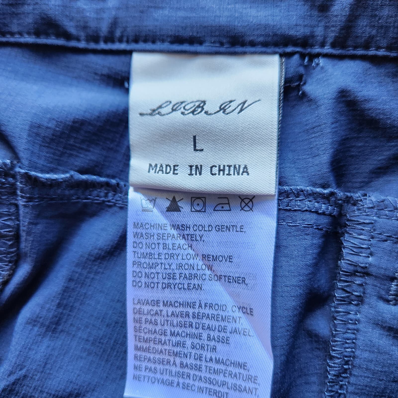 NWT LIBIN Cargo Hiking Outdoor UPF50+ Shorts Waterproof Elastic Navy Blue Mens L - Thumbnail 6