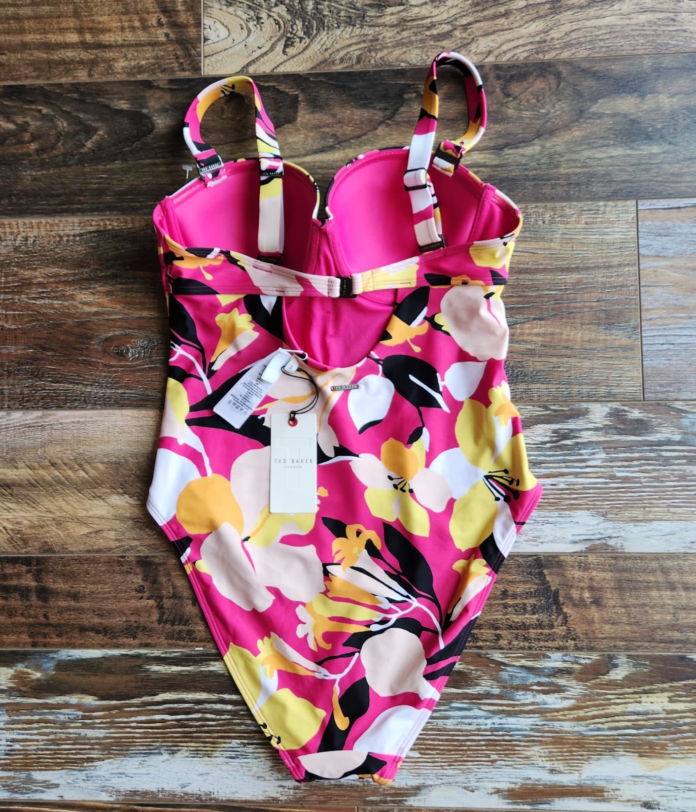 NWT TED BAKER Zayly Floral One Piece Swimsuit Underwire Sweetheartneck Sz.3 (8) - Thumbnail 8